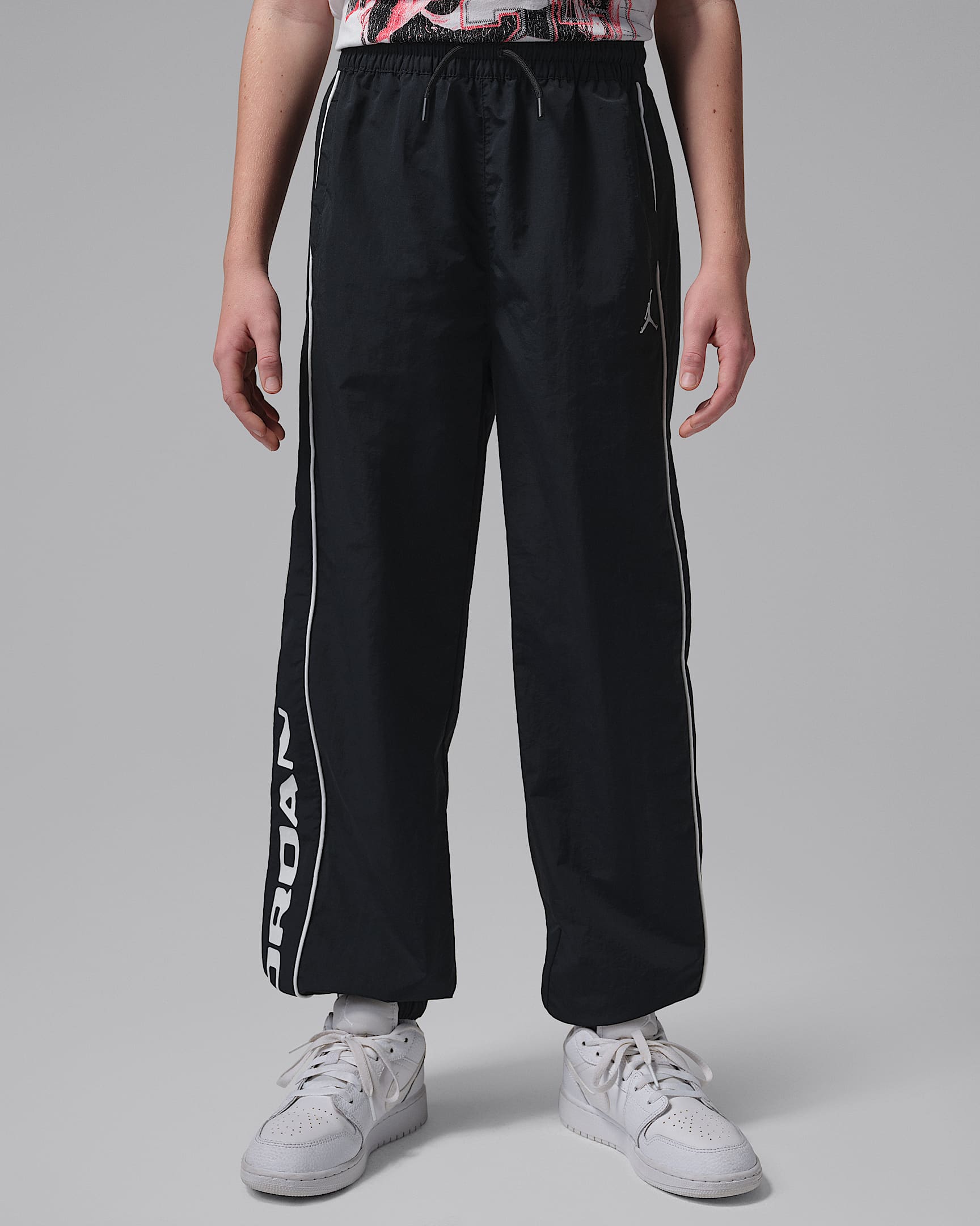 Jordan We Outside 大童梭织长裤 - 黑/白色/白色