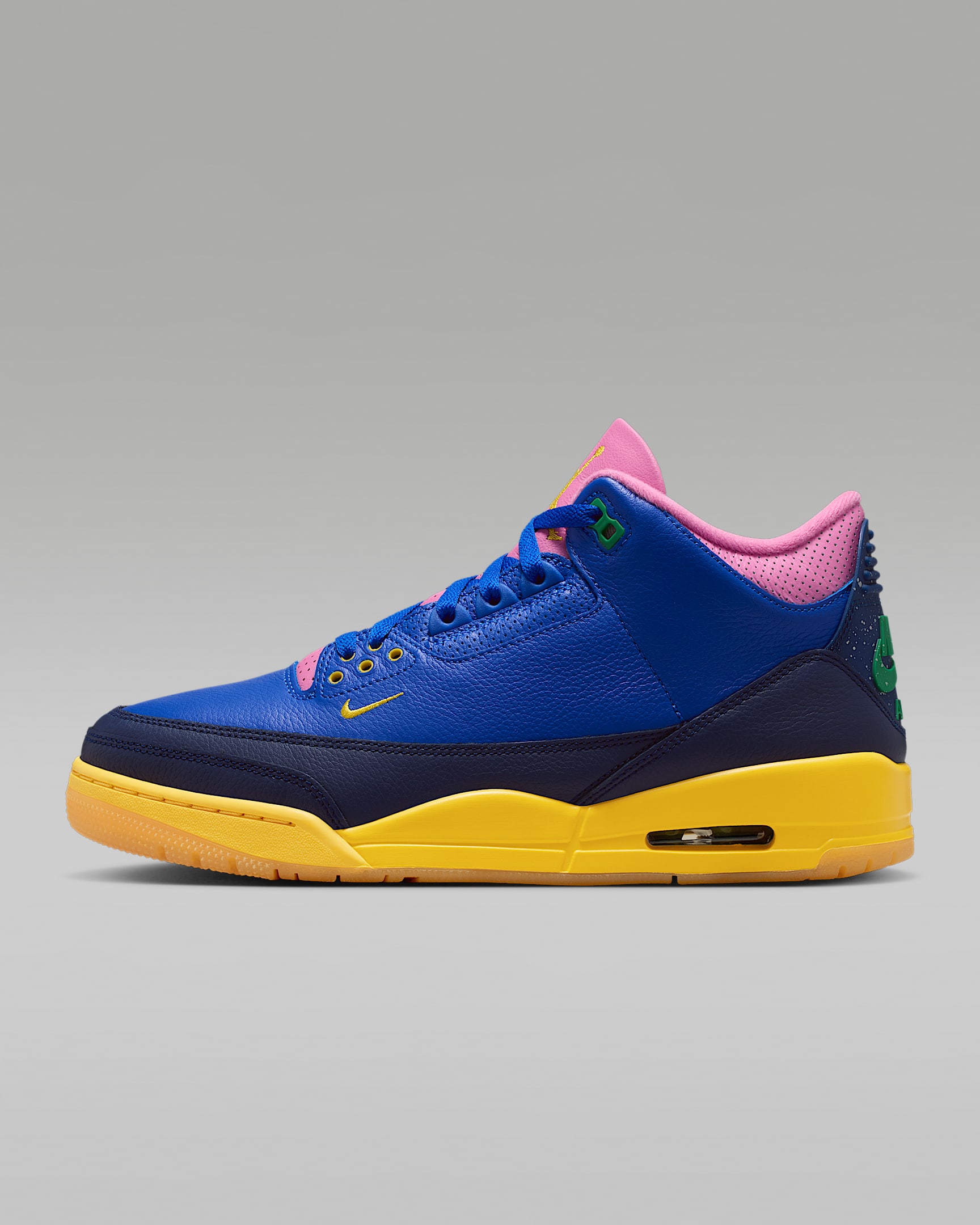 Air Jordan 3 Retro OG "Brasil" 复刻男子运动鞋 - 赛车蓝/空间蓝/校园粟黄/幸运绿