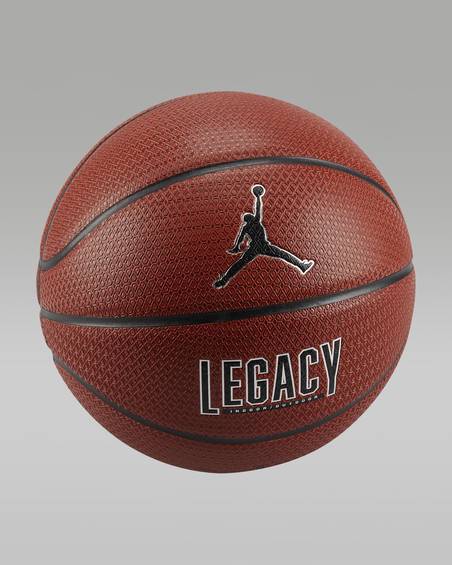 Jordan Legacy 2.0 8P 篮球 - 琥珀庭黄/黑/金属银/黑