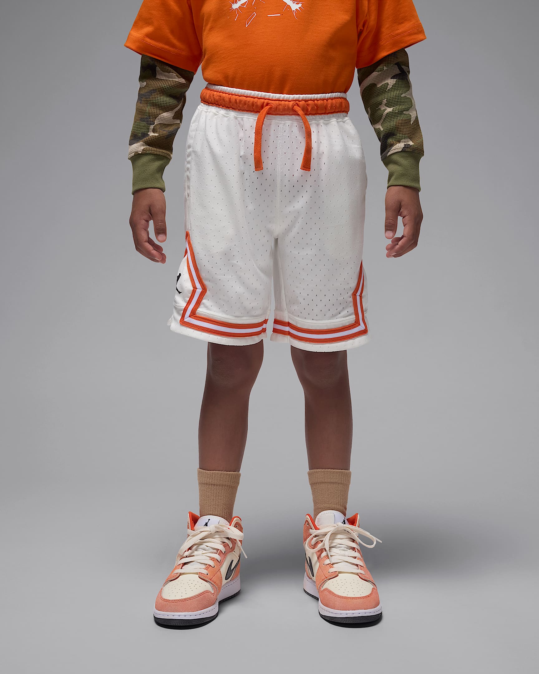 Jordan Dri-FIT Sport Diamond 幼童速干短裤 - 帆白
