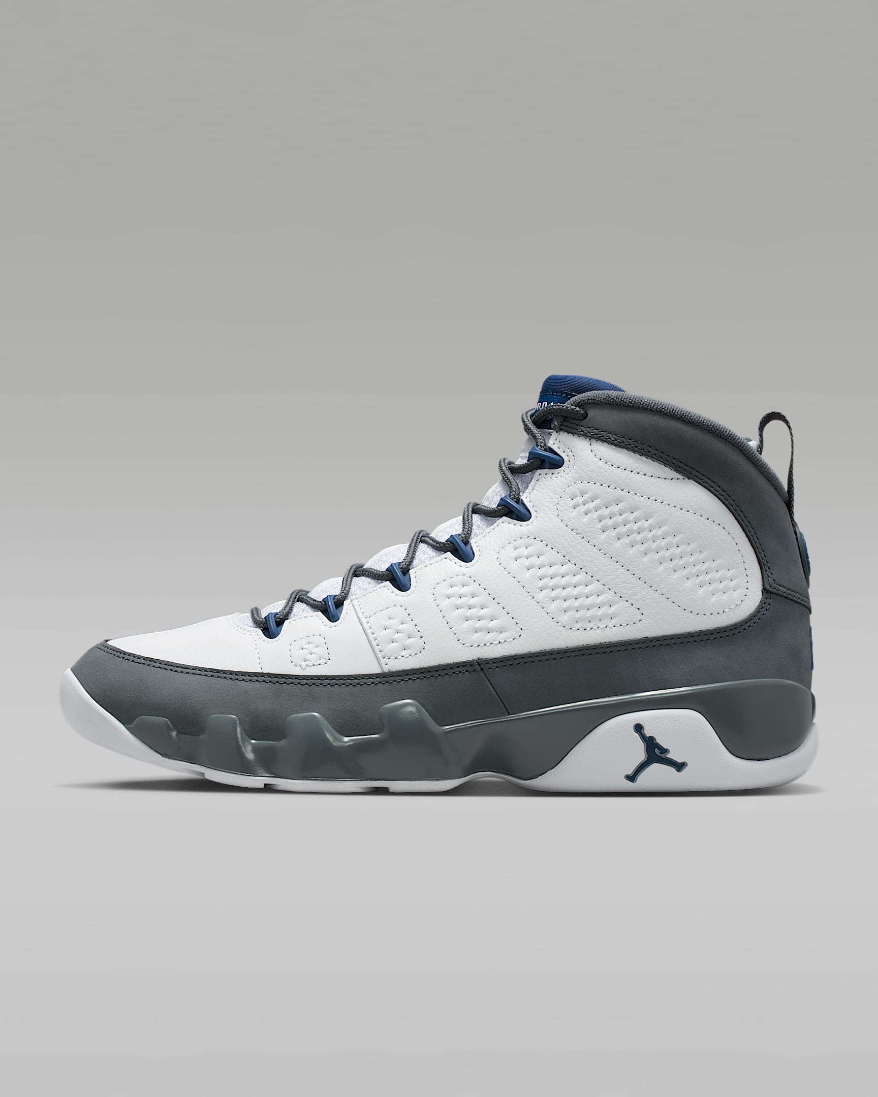 Air Jordan 9 Retro 复刻男子运动鞋 - 白色/燧石灰/法国蓝