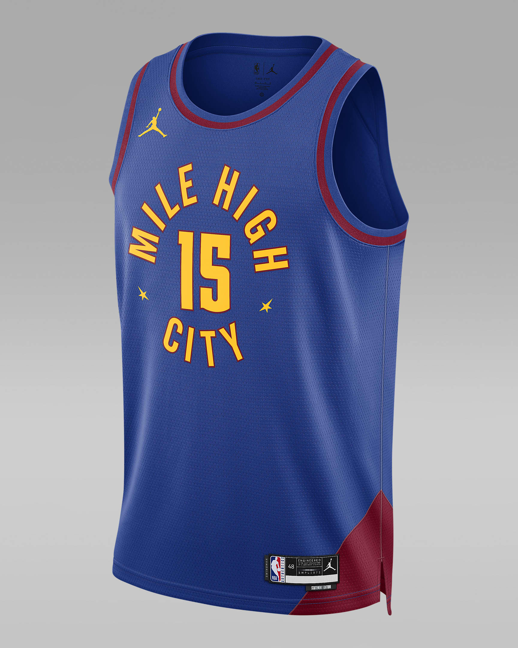 丹佛掘金队 Statement Edition Jordan Dri-FIT NBA Swingman Jersey 男子速干球衣 - 灯草蓝/深队红