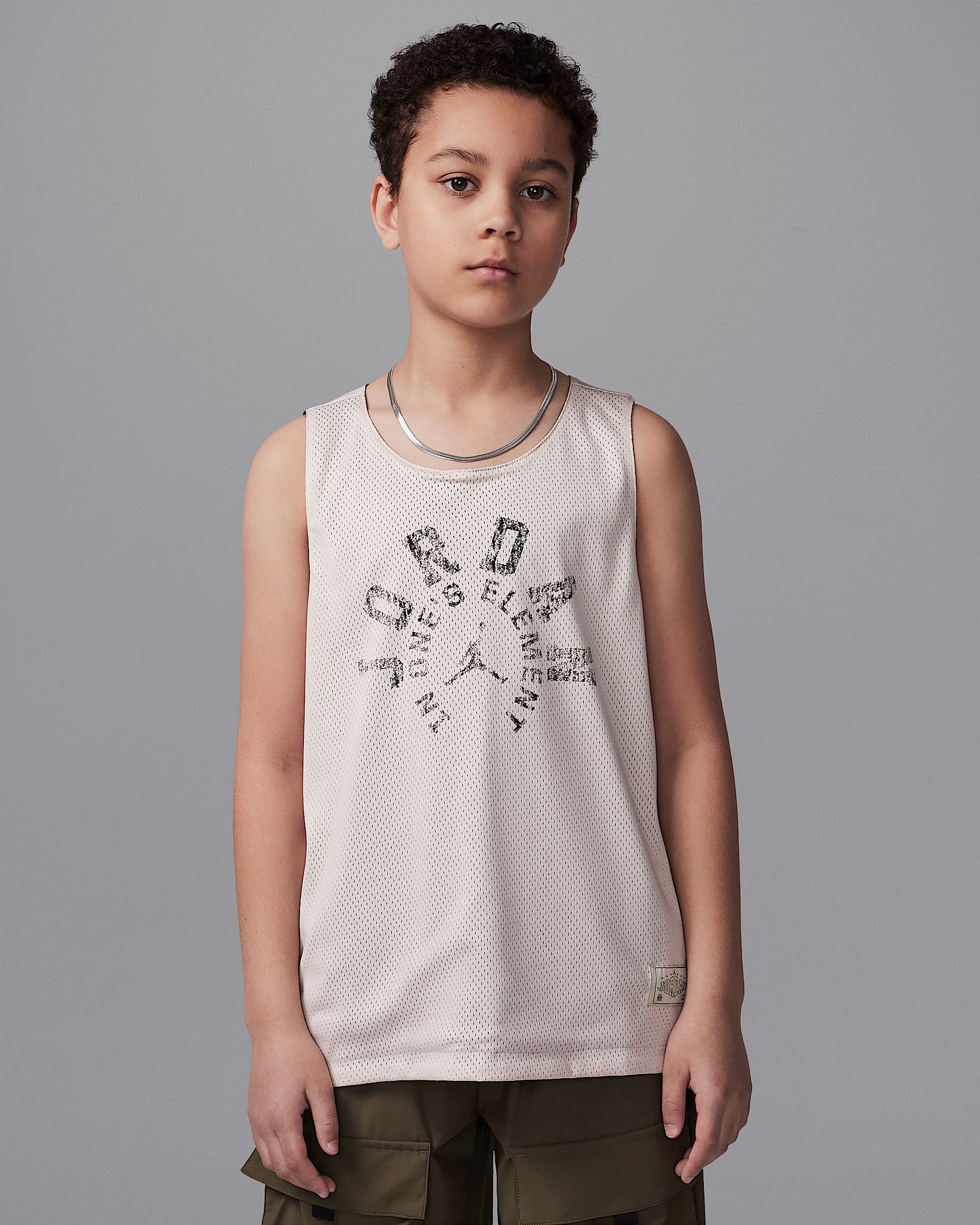 Jordan Dri-FIT 下站东单大童速干双面穿无袖上衣 - 燕麦色