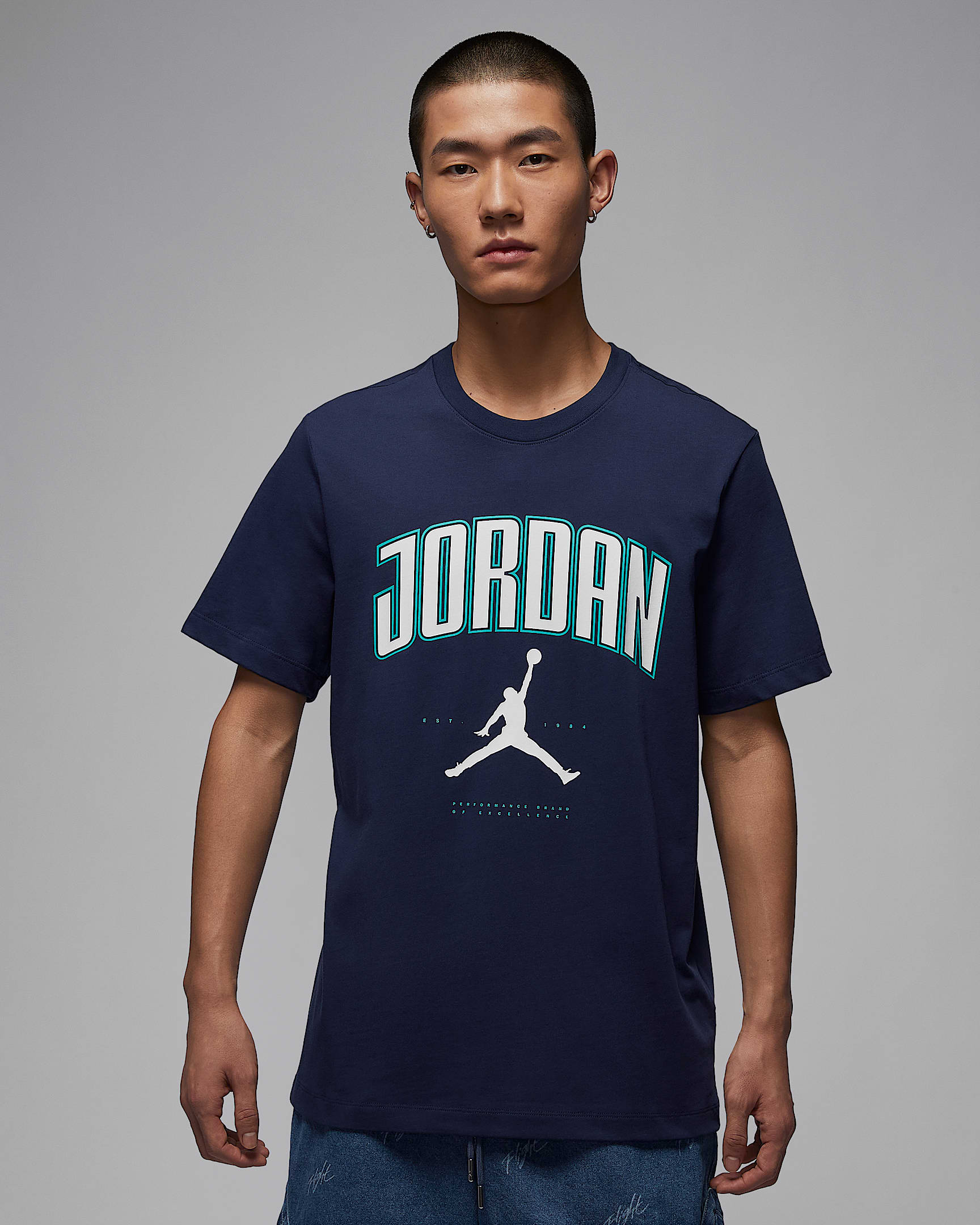 Jordan 男子T恤 - 深藏青/白色/白色