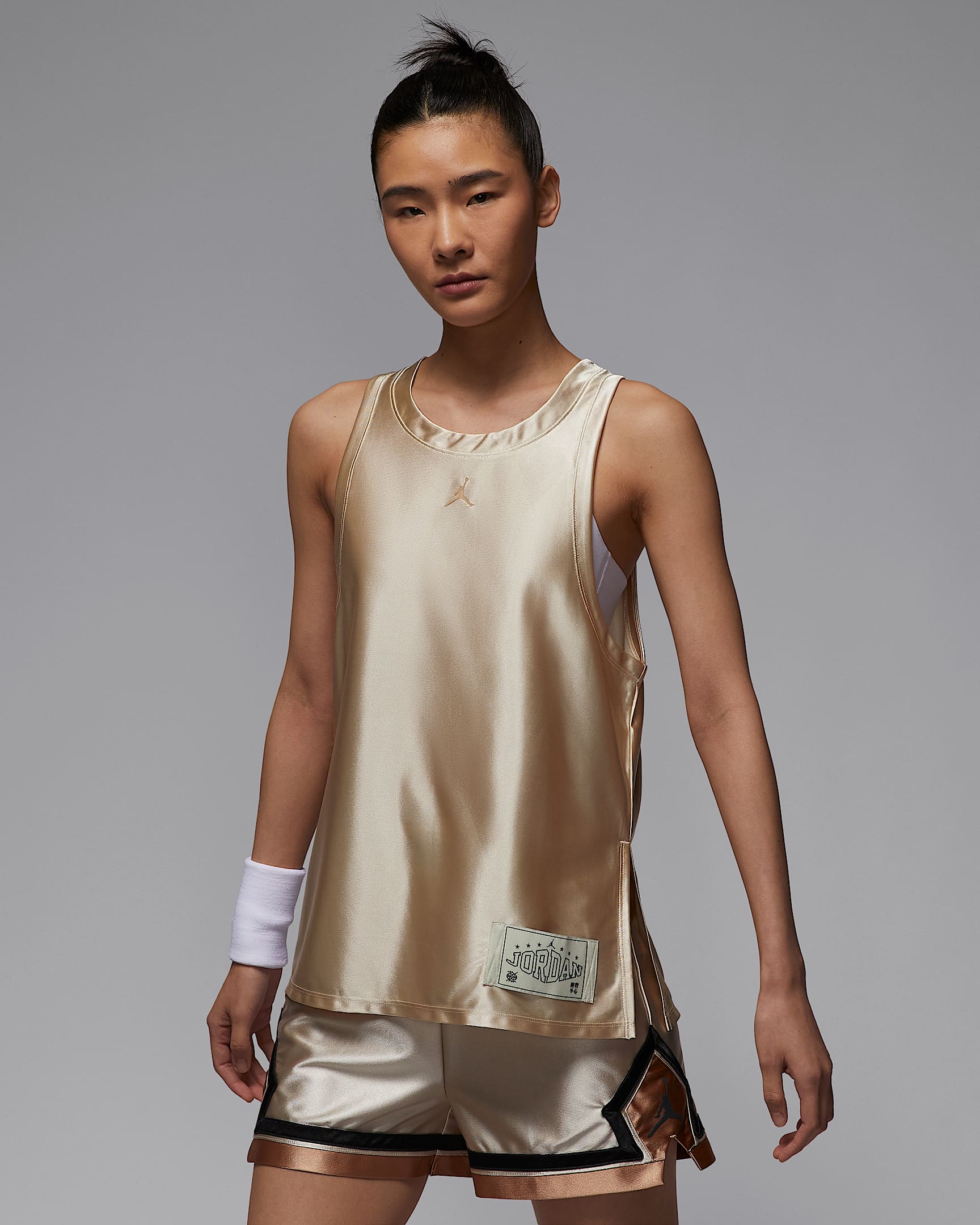 Jordan Sport Dongdan Diamond 下站东单女子速干背心 - 燕麦色/麻黄