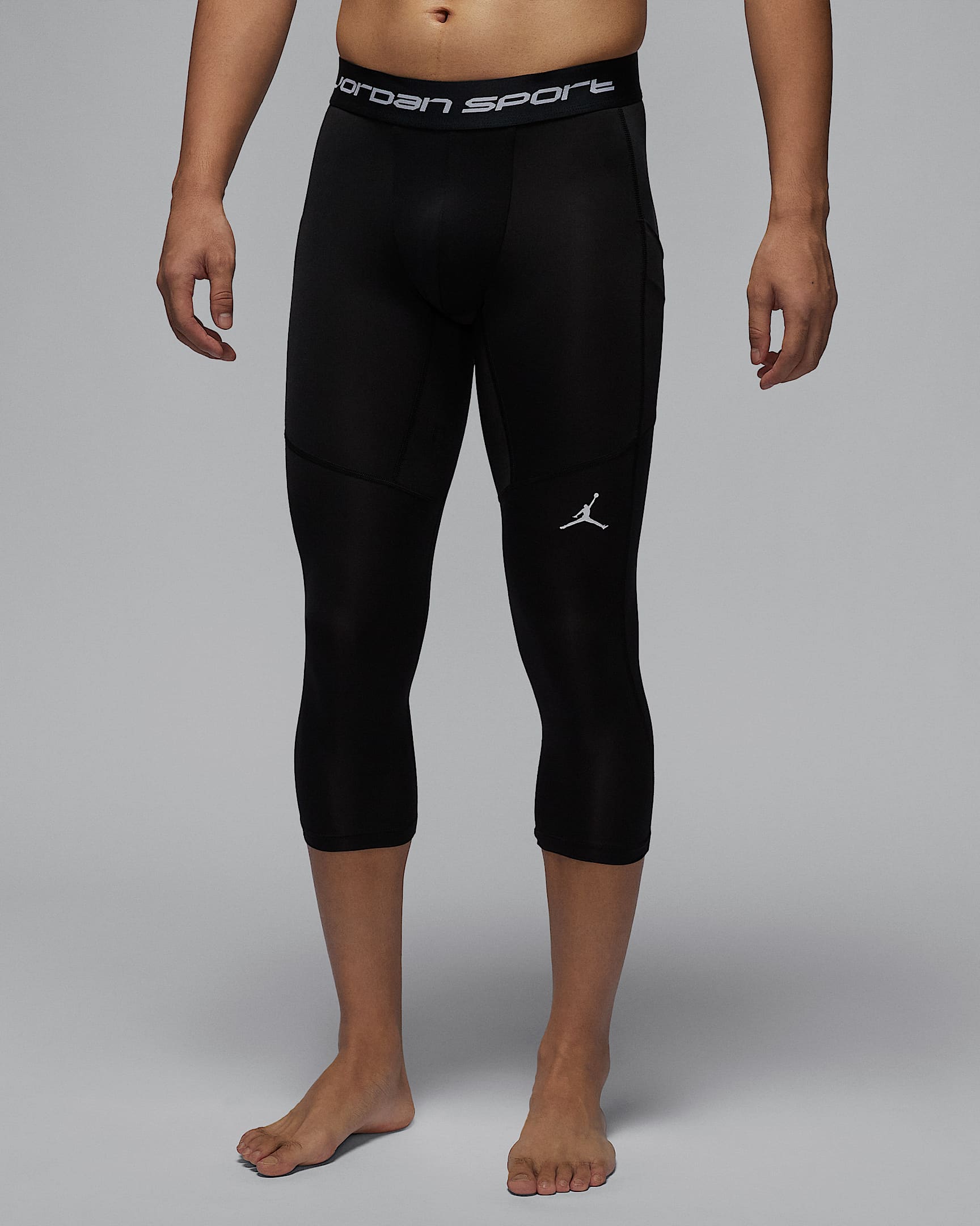 Jordan Sport Dri-FIT 男子速干七分紧身裤 - 黑/白色
