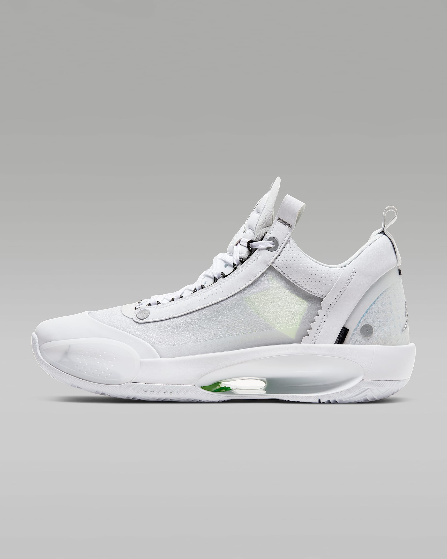 Air Jordan XXXIV Low PF 男子篮球鞋 - 白色/白金色/荧光黄/金属银
