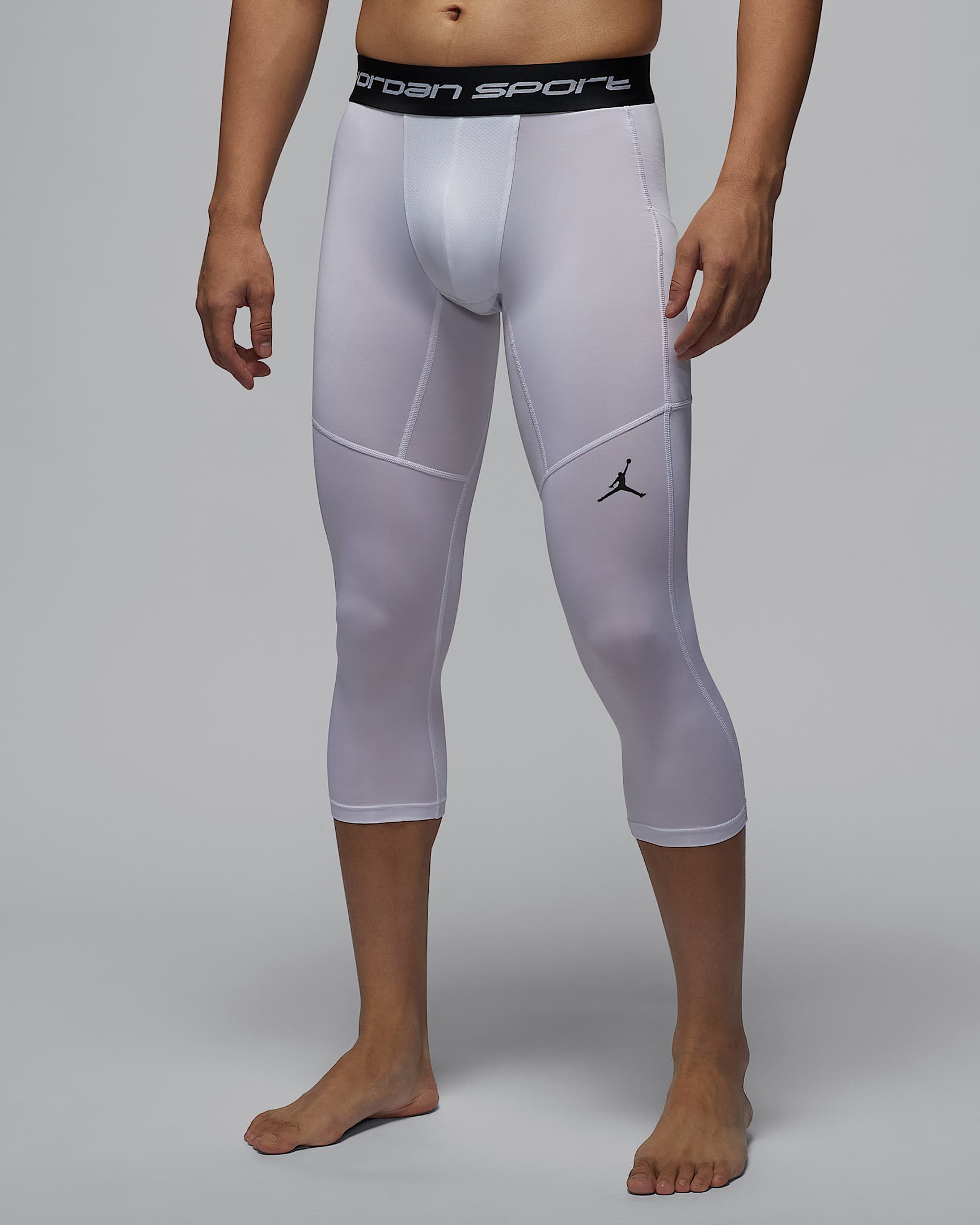 Jordan Sport Dri-FIT 男子速干七分紧身裤 - 白色/黑