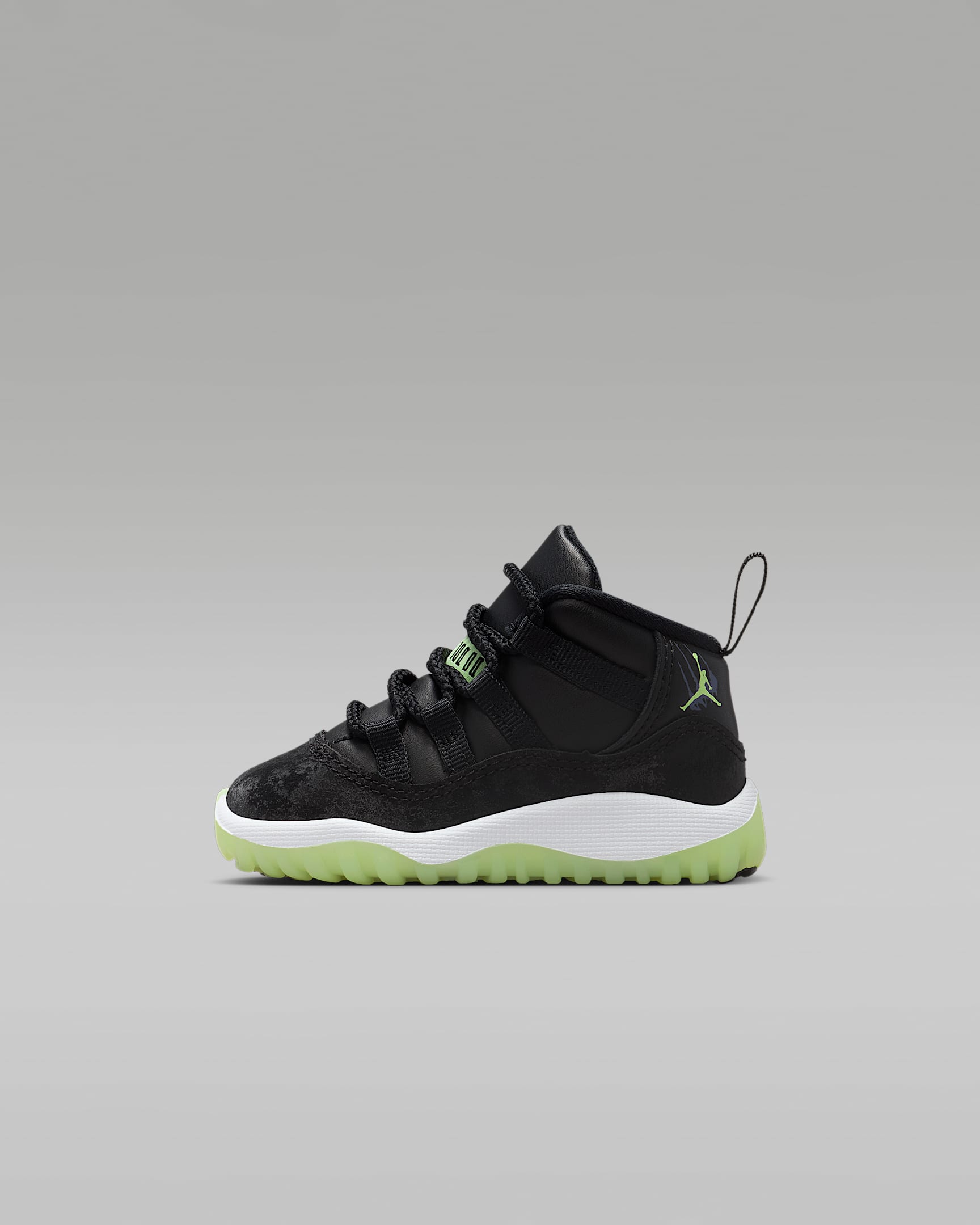 Jordan 11 Retro 复刻婴童运动鞋 - 黑/乌紫/白色/微黄绿