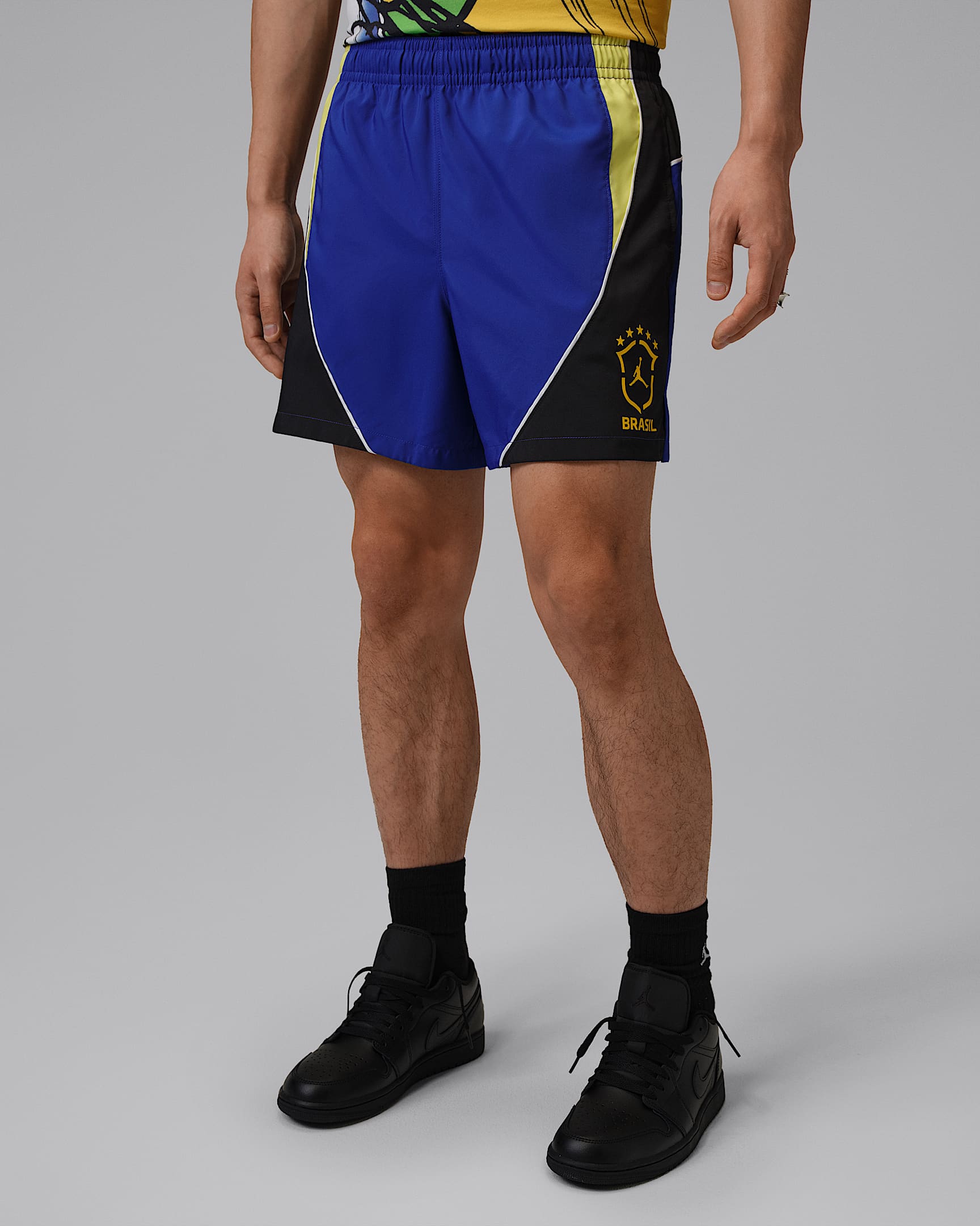 Jordan Brooklyn 男子梭织短裤 - 旧宝蓝/黑/脉冲黄/脉冲黄