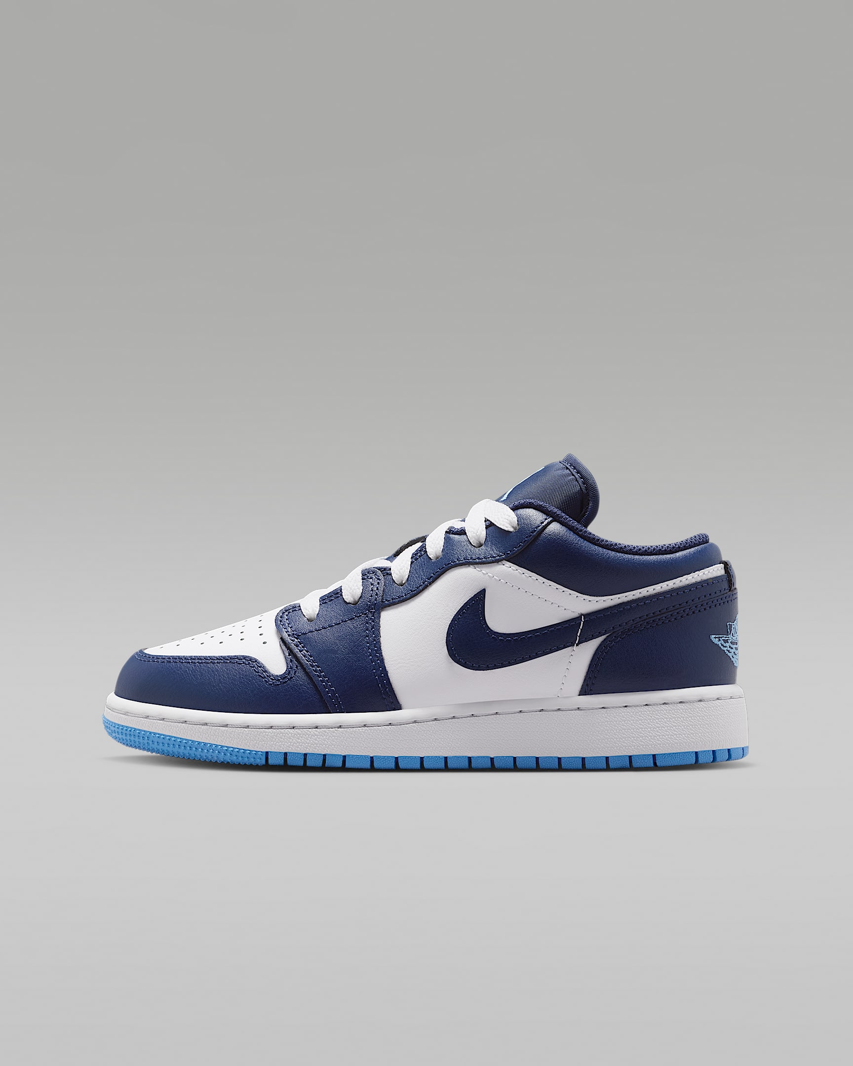 Air Jordan 1 Low 大童运动鞋 - 深藏青/白色/大学蓝