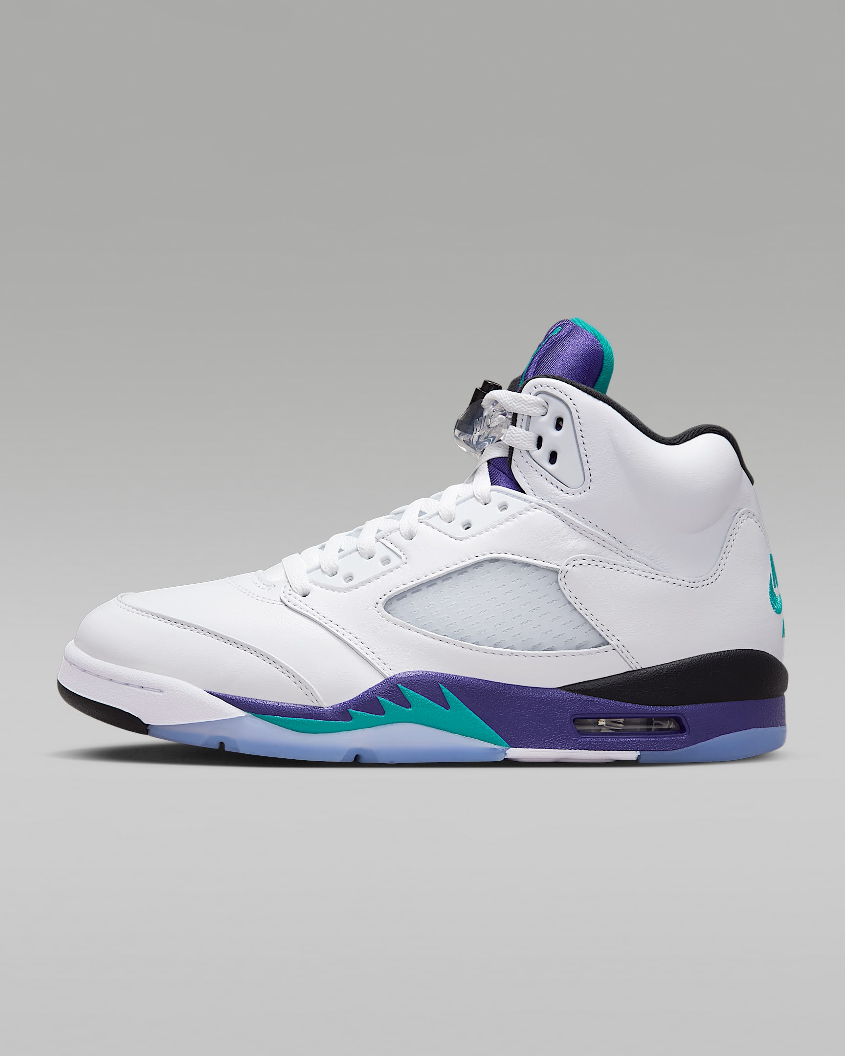 Air Jordan 5 Retro 复刻男子运动鞋 - 白色/冰葡萄紫/黑/祖母绿