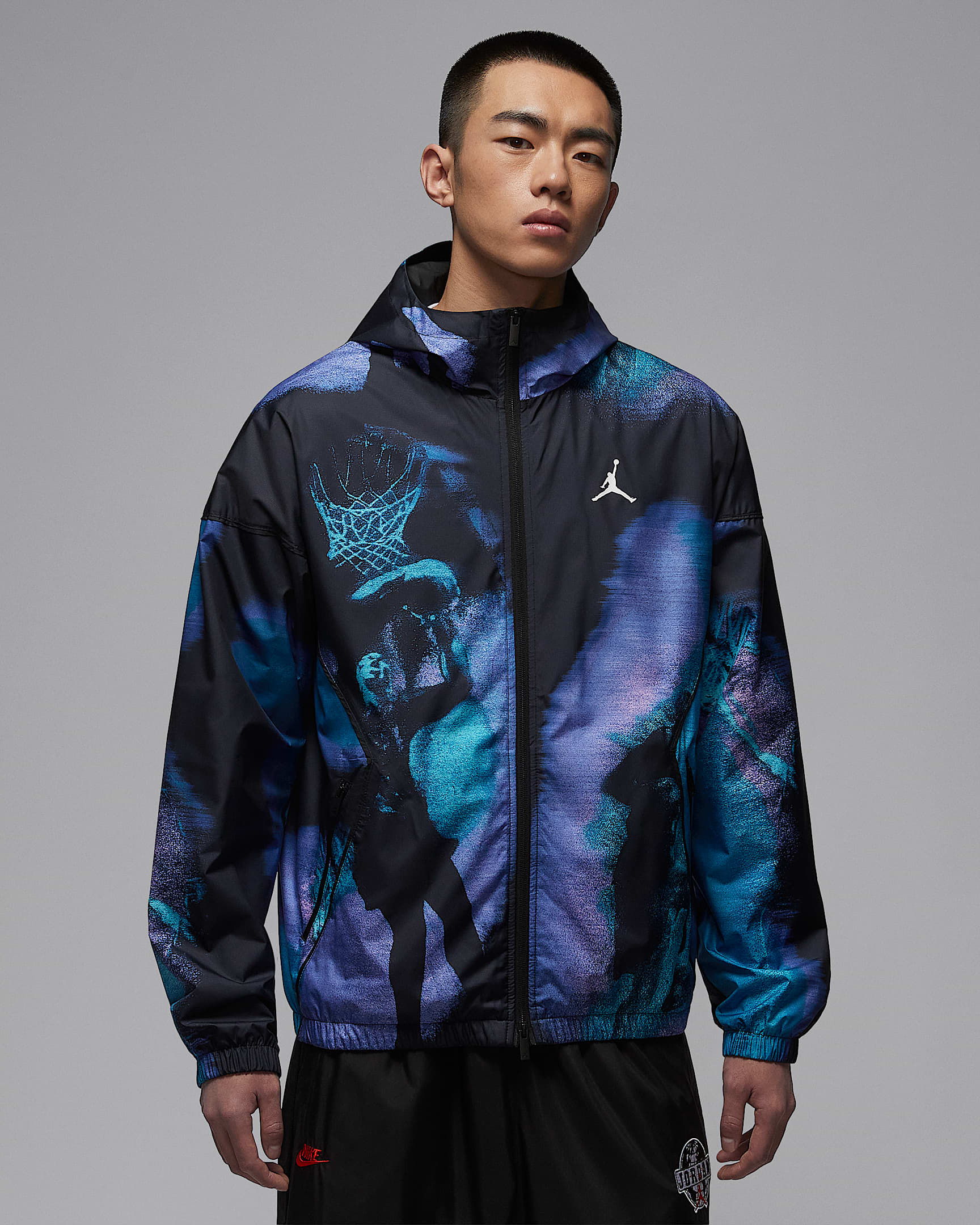 Jordan Brooklyn Dream Dunk Draft 男子拒水夹克 - 黑/白色