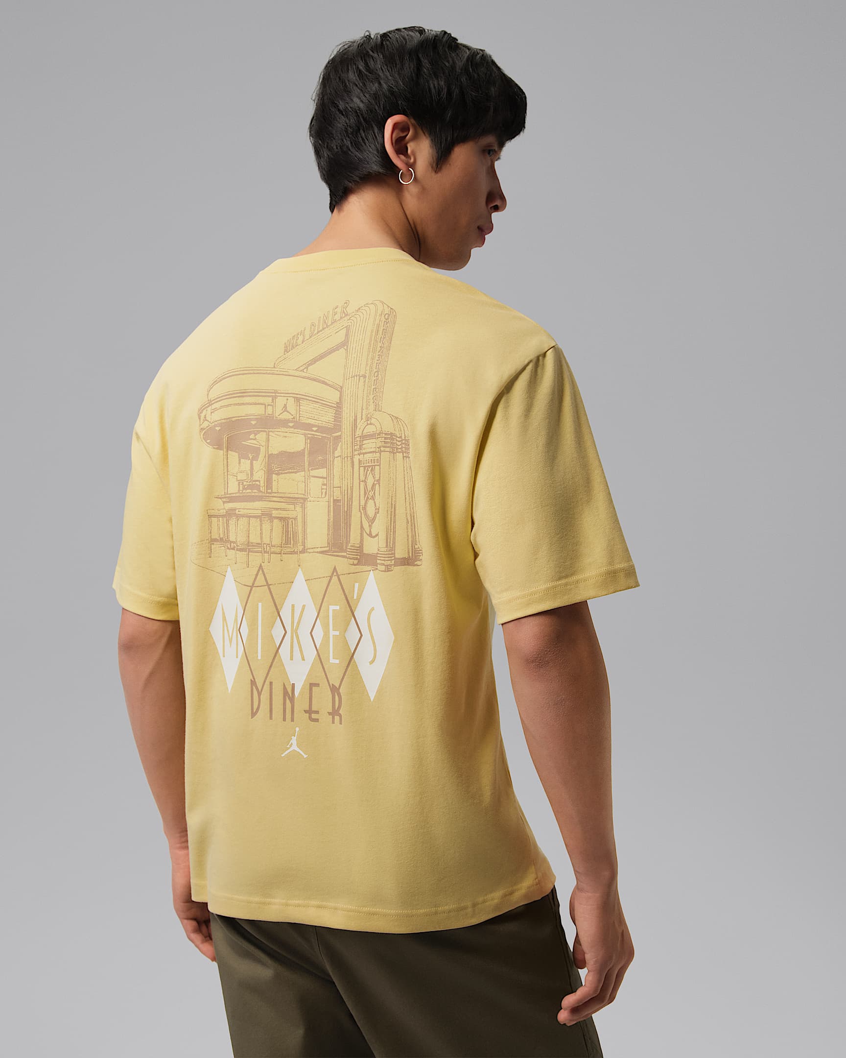 Jordan 男子T恤 - 水洗柠檬黄/帆白/卡其