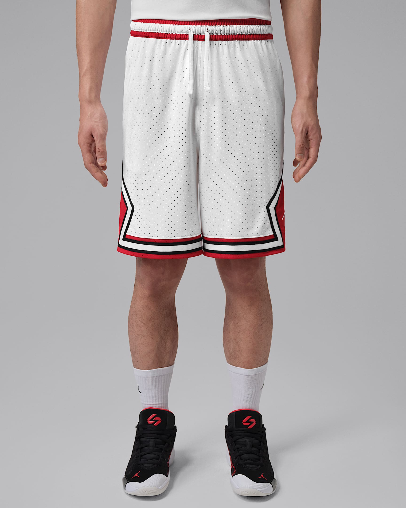 Jordan Sport Dri-FIT Diamond 男子速干短裤 - 白色/健身红/白色