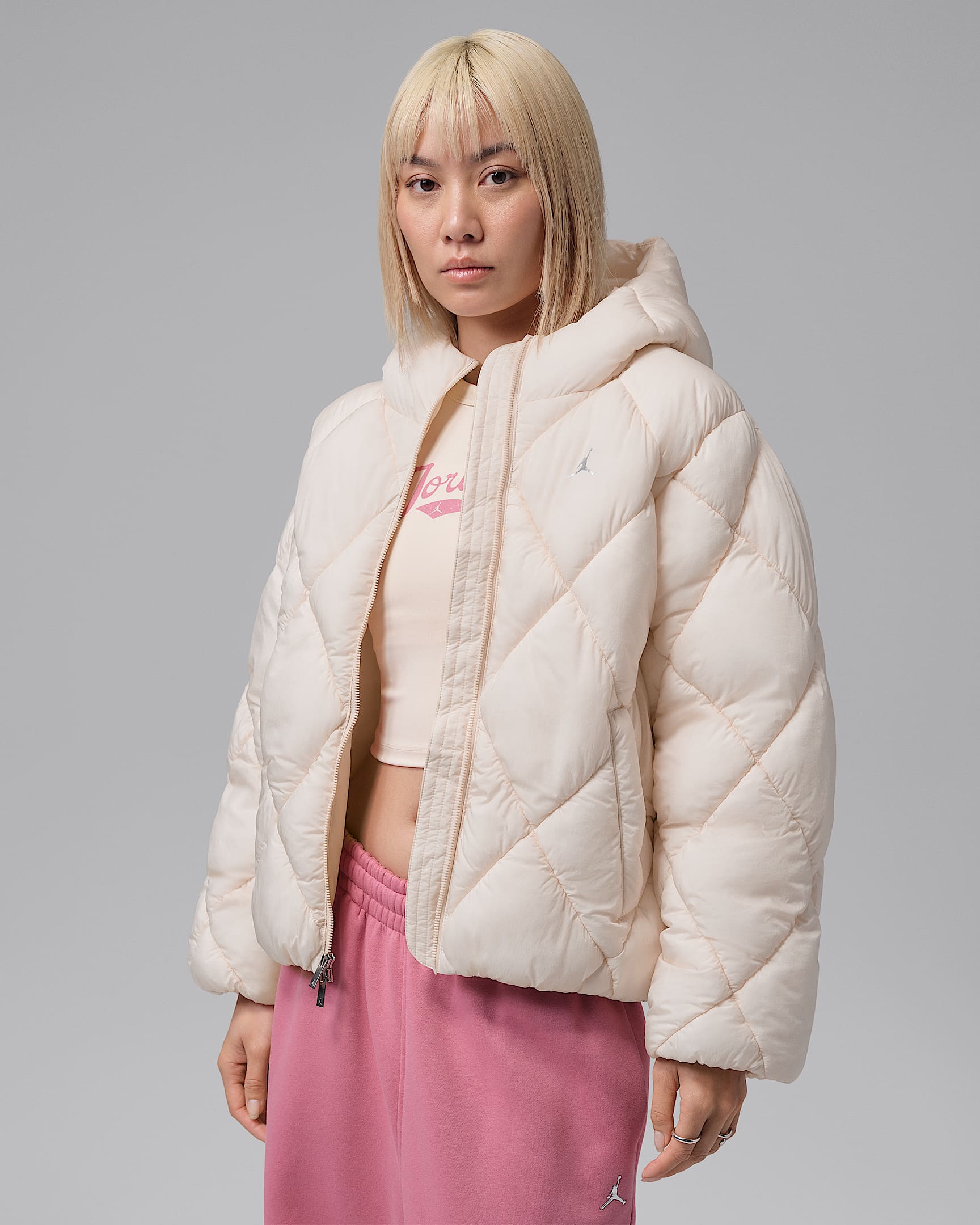Jordan Brooklyn 女子夹克 - 珍珠白