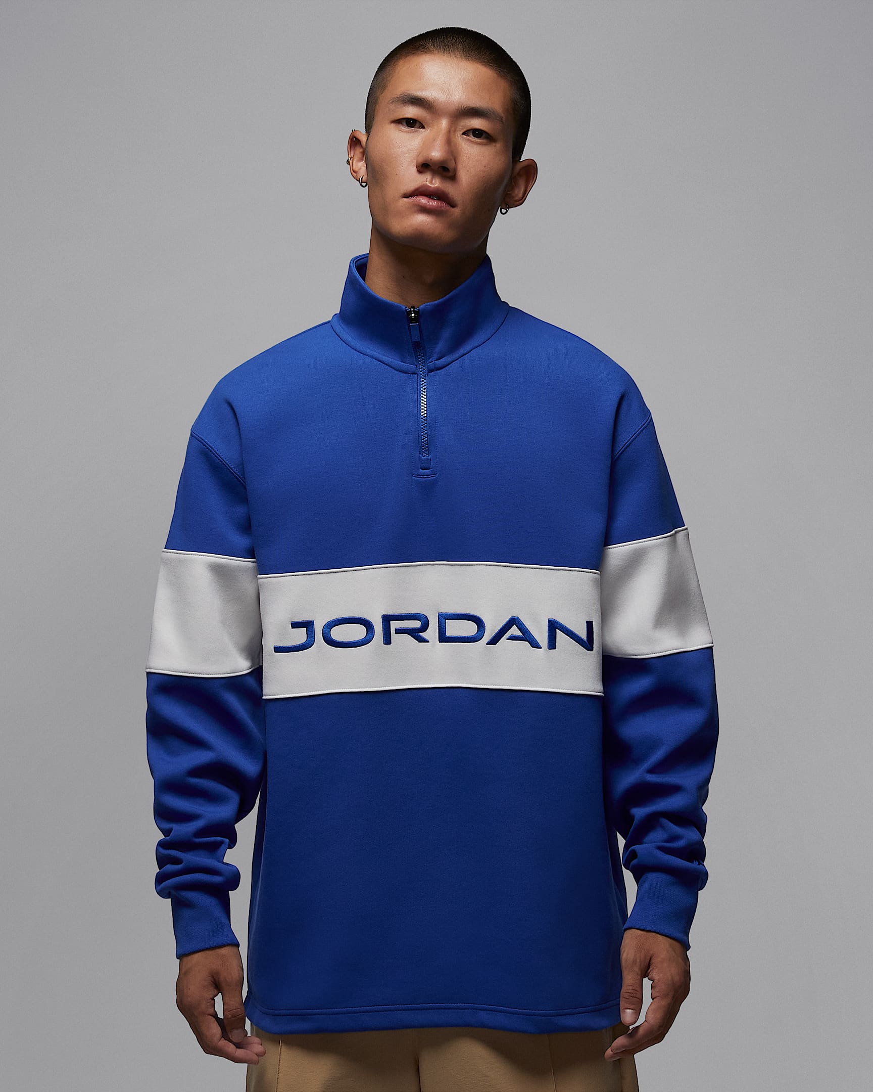 Jordan Dri-FIT 男子速干高尔夫上衣 - 游戏宝蓝/帆白/游戏宝蓝