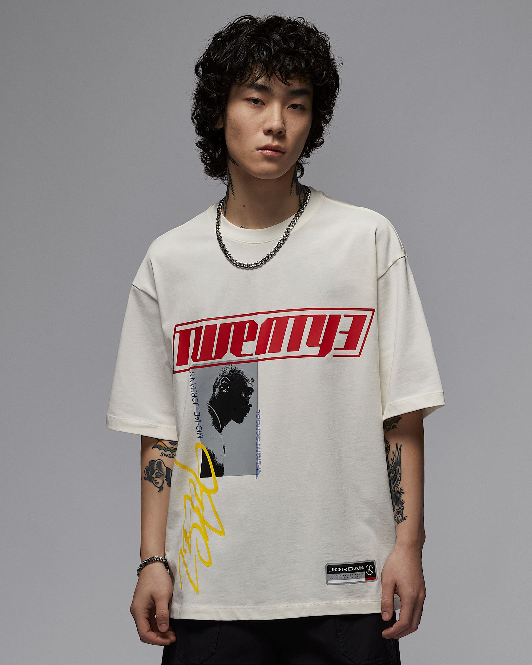 Jordan Flight Essentials 男子 Oversize 风T恤 - 帆白/黑/黑