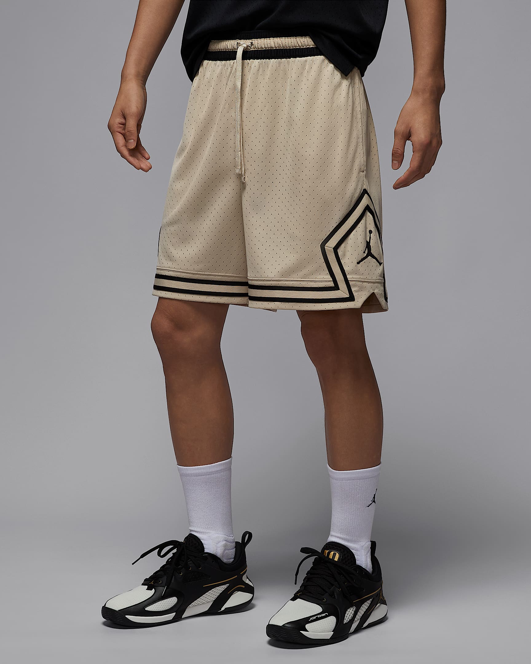 Jordan Sport Dri-FIT Diamond 男子速干网眼布短裤 - 藤黄/黑/黑