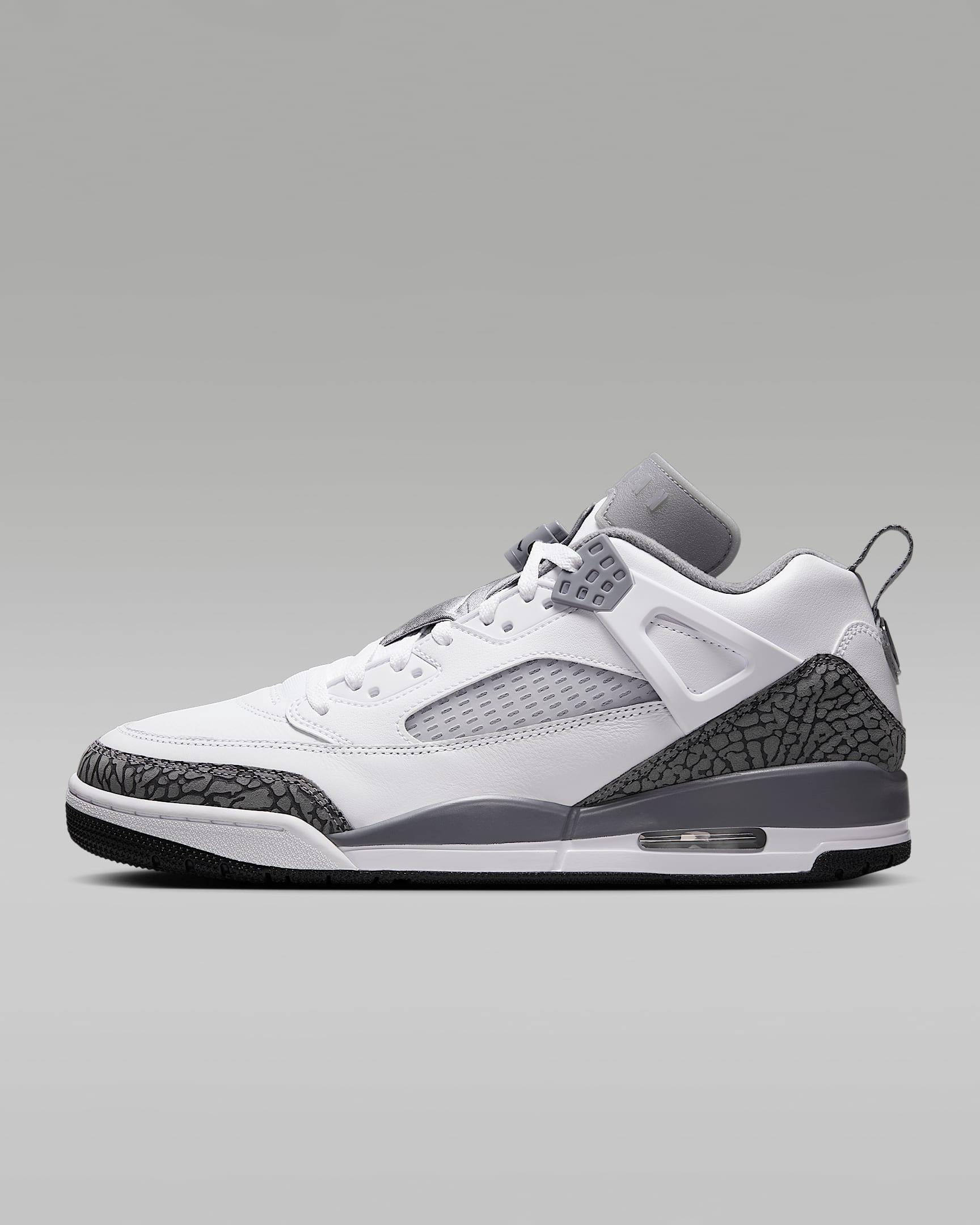 Jordan Spizike Low 男子运动鞋老爹鞋 - 白色/煤黑/狼灰/冷灰