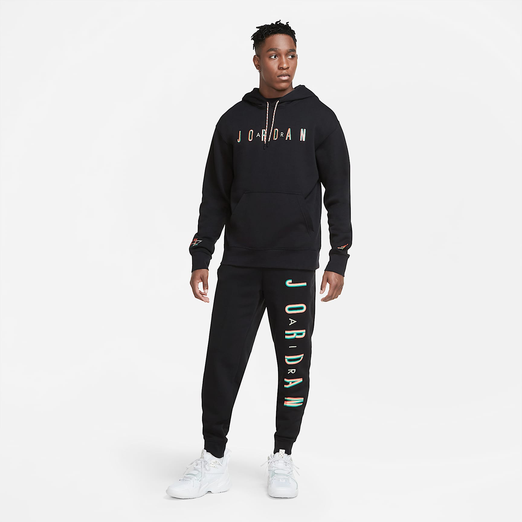 Jordan Sport DNA 男子起绒套头连帽衫 - 黑/潘趣红