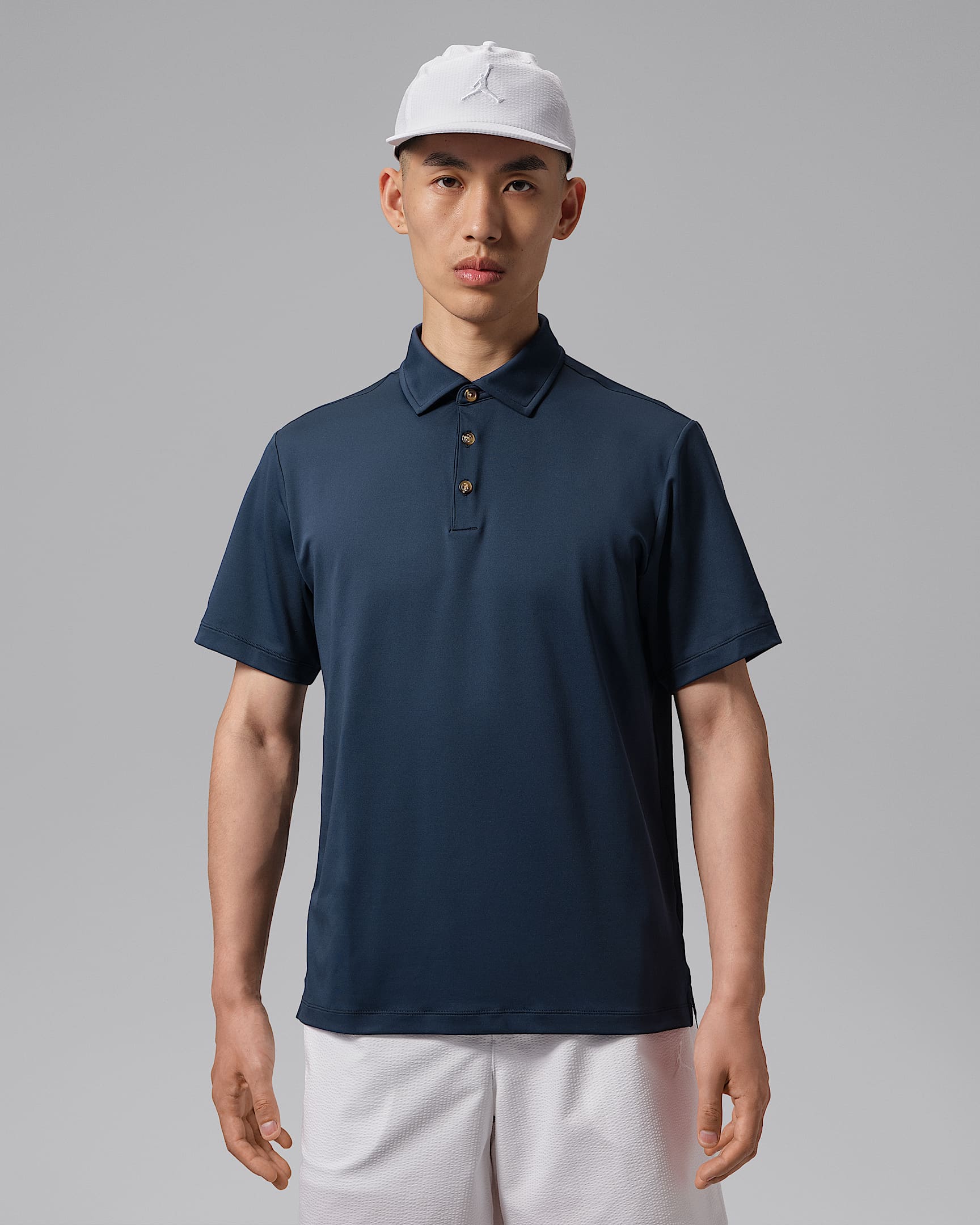 Jordan Sport 男子防晒短袖高尔夫翻领T恤 - 黑曜石色/黑曜石色