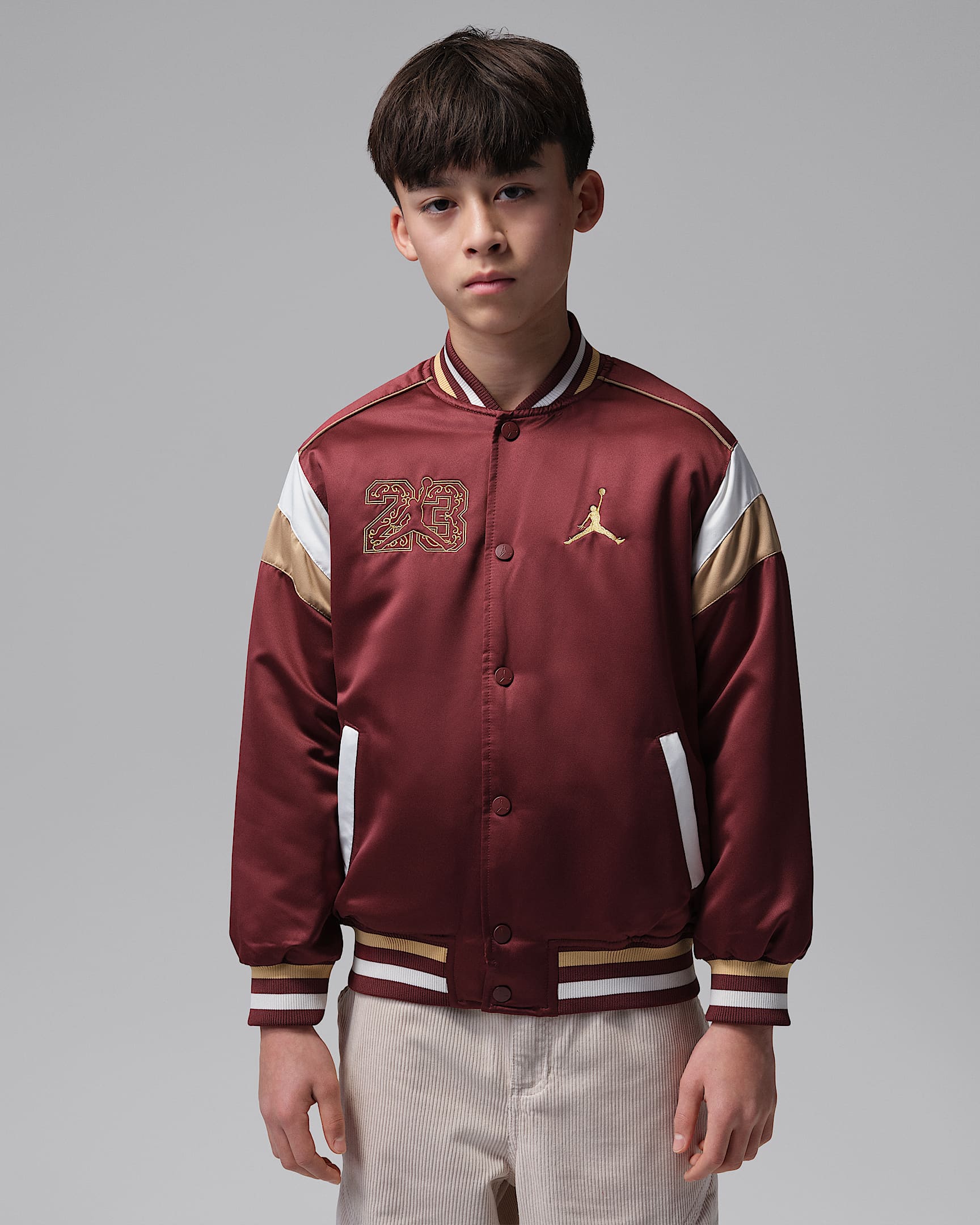 Jordan 新年系列大童缎面夹克 - 暗队红