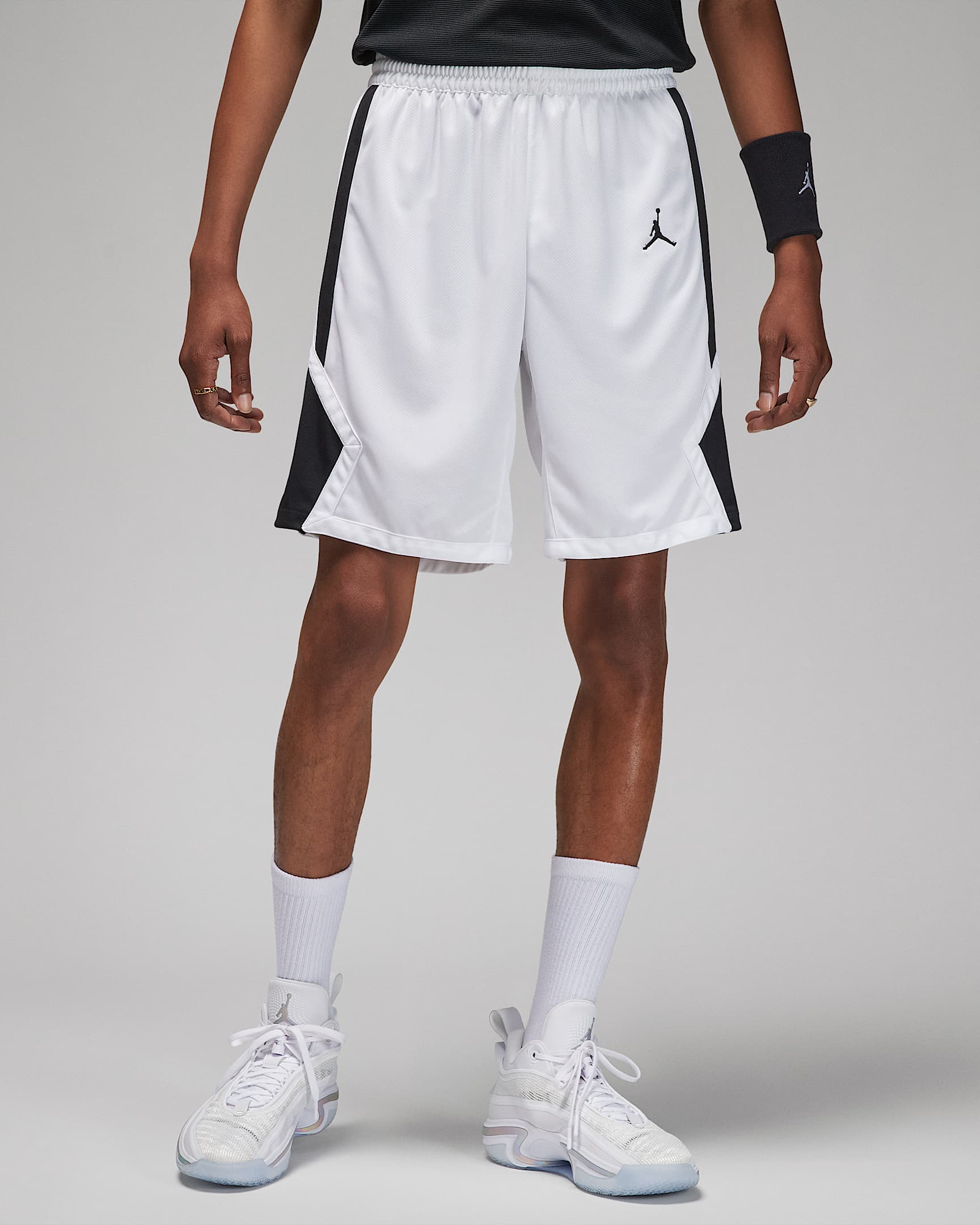 Jordan Dri-FIT 男子速干短裤 - 白色/黑/黑