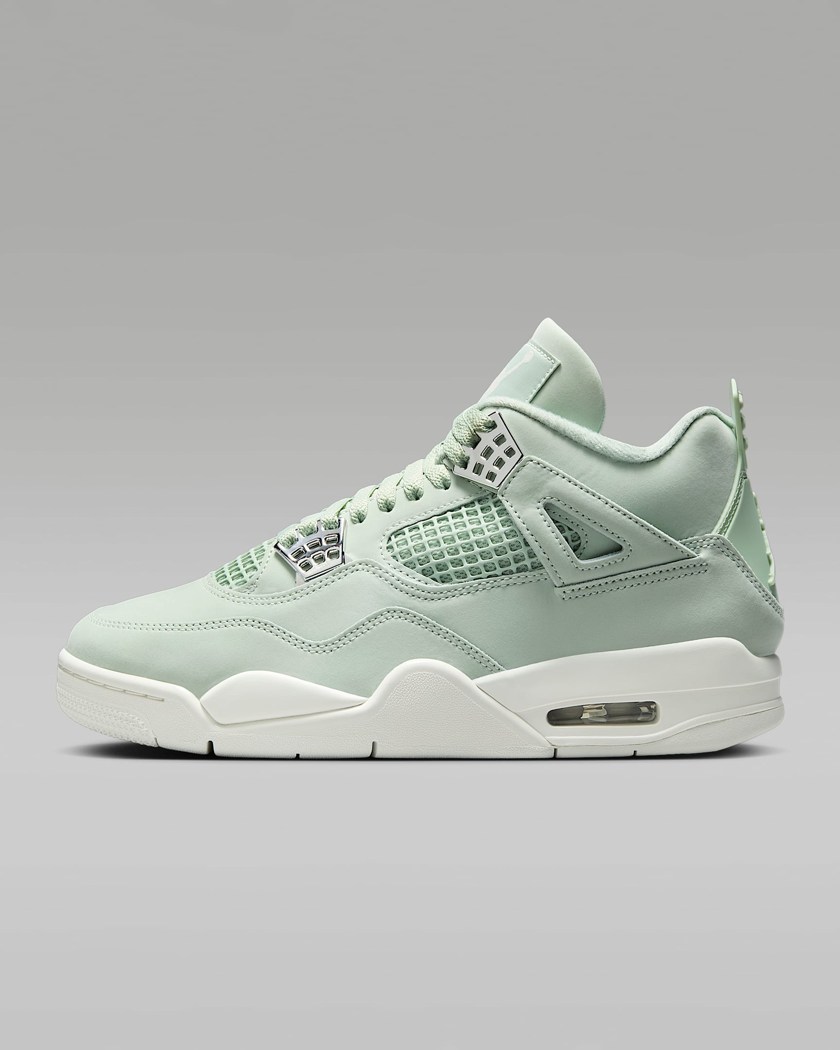 Air Jordan 4 Retro 复刻女子运动鞋 - 水蓝/金属银/帆白