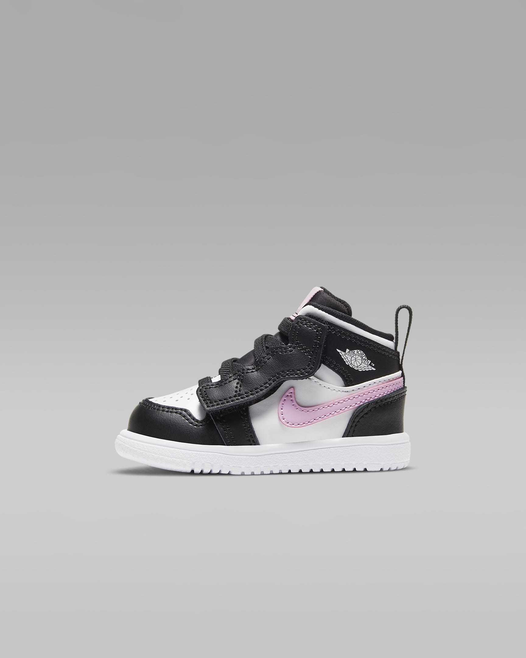 Jordan 1 Mid Alt (TD) 婴童运动童鞋 - 白色/黑/浅北极粉