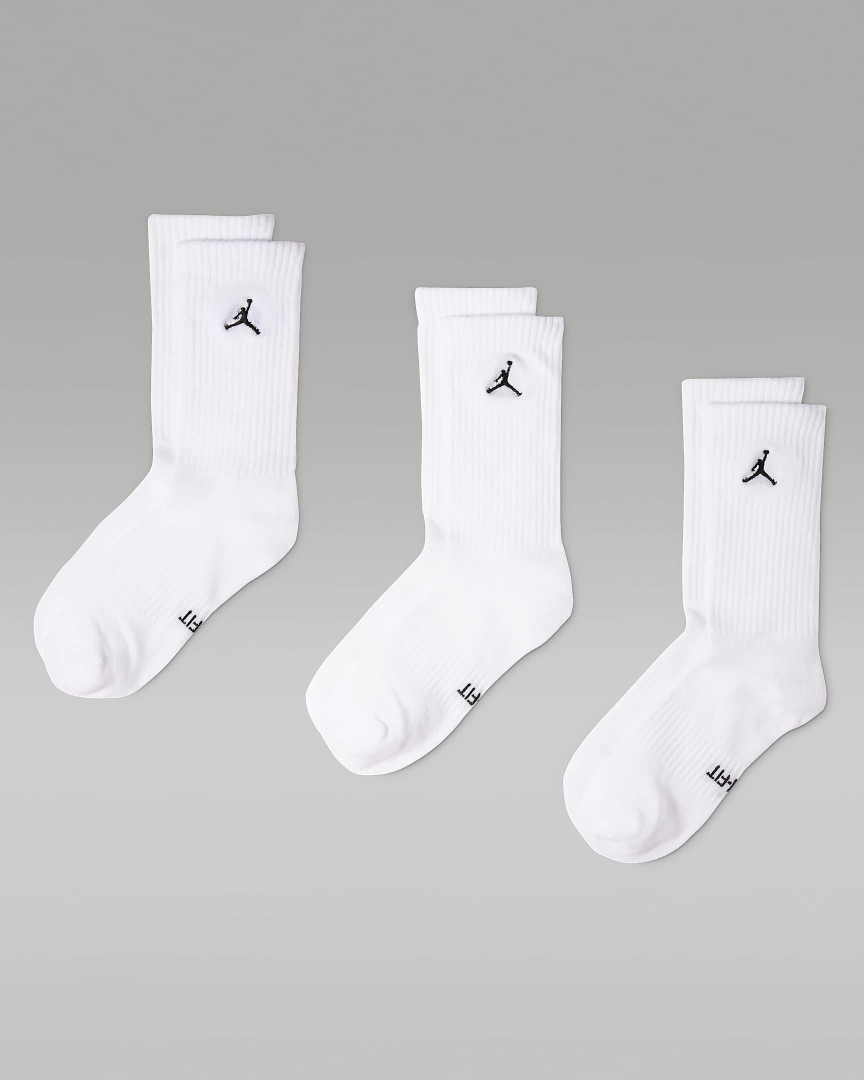 Jordan Air 大童速干中筒运动袜(3 双) - 白色