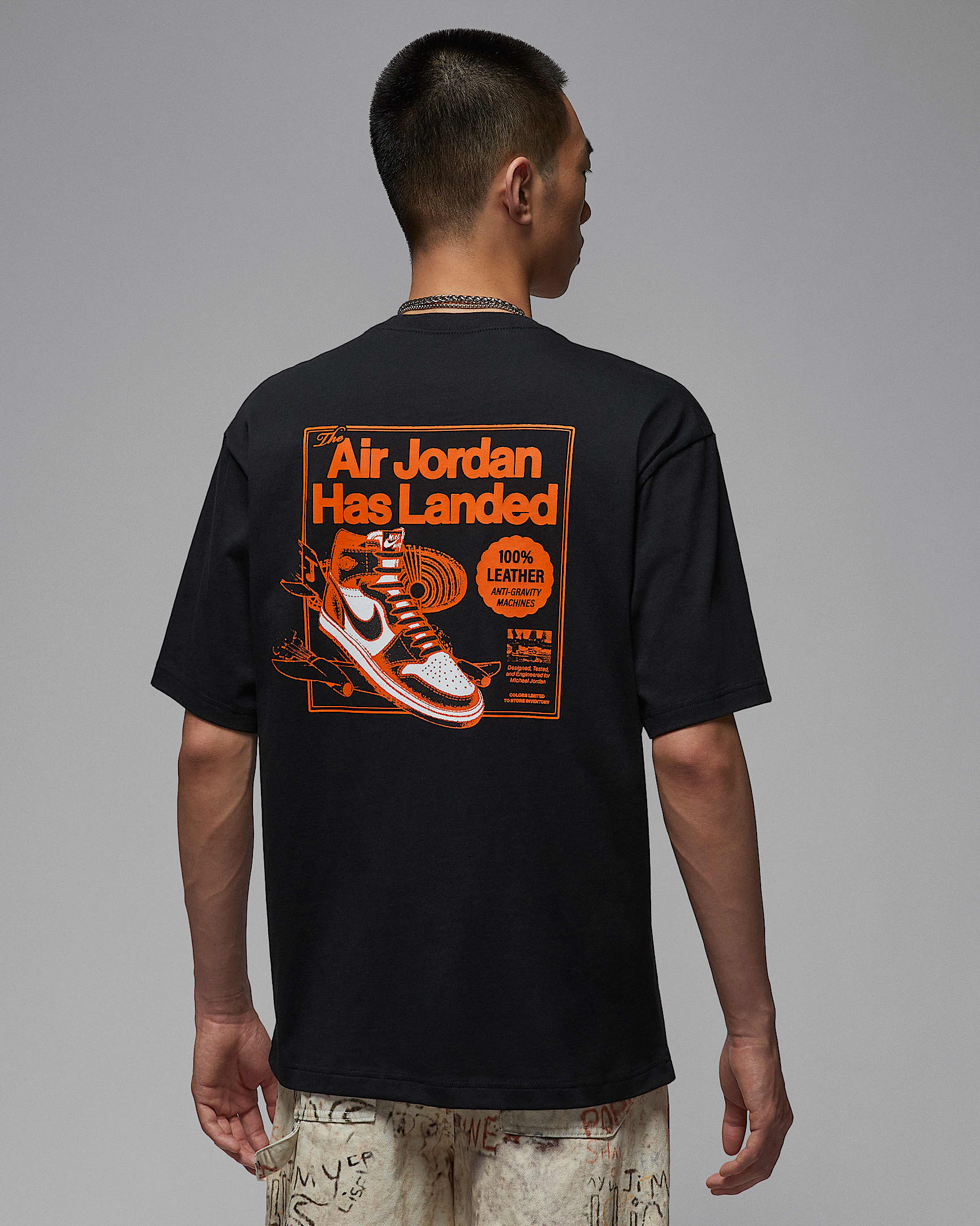 Jordan AJ1 男子T恤 - 黑/白色