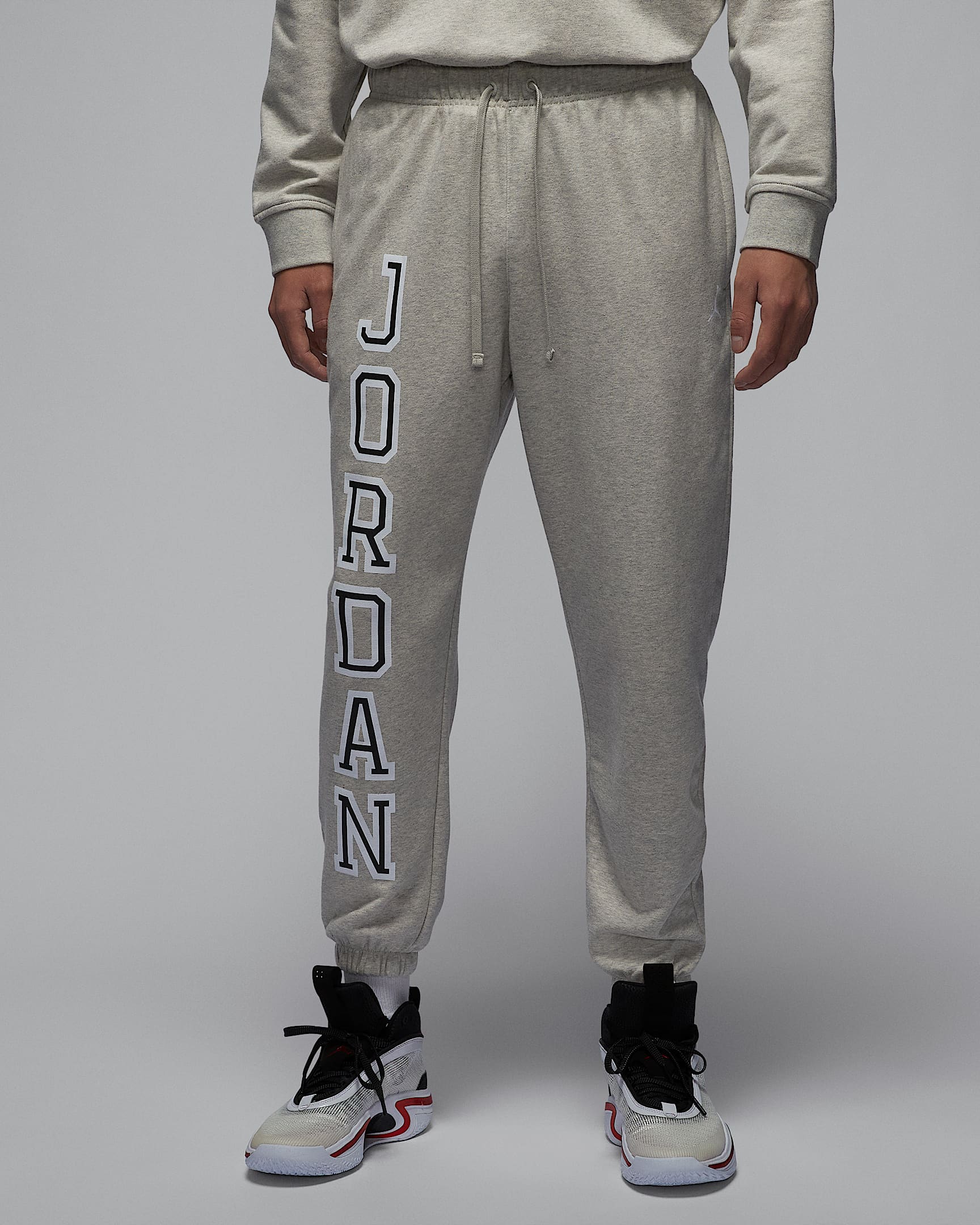 Jordan Sport Crossover Dri-FIT 男子速干针织长裤 - 麻灰/白色