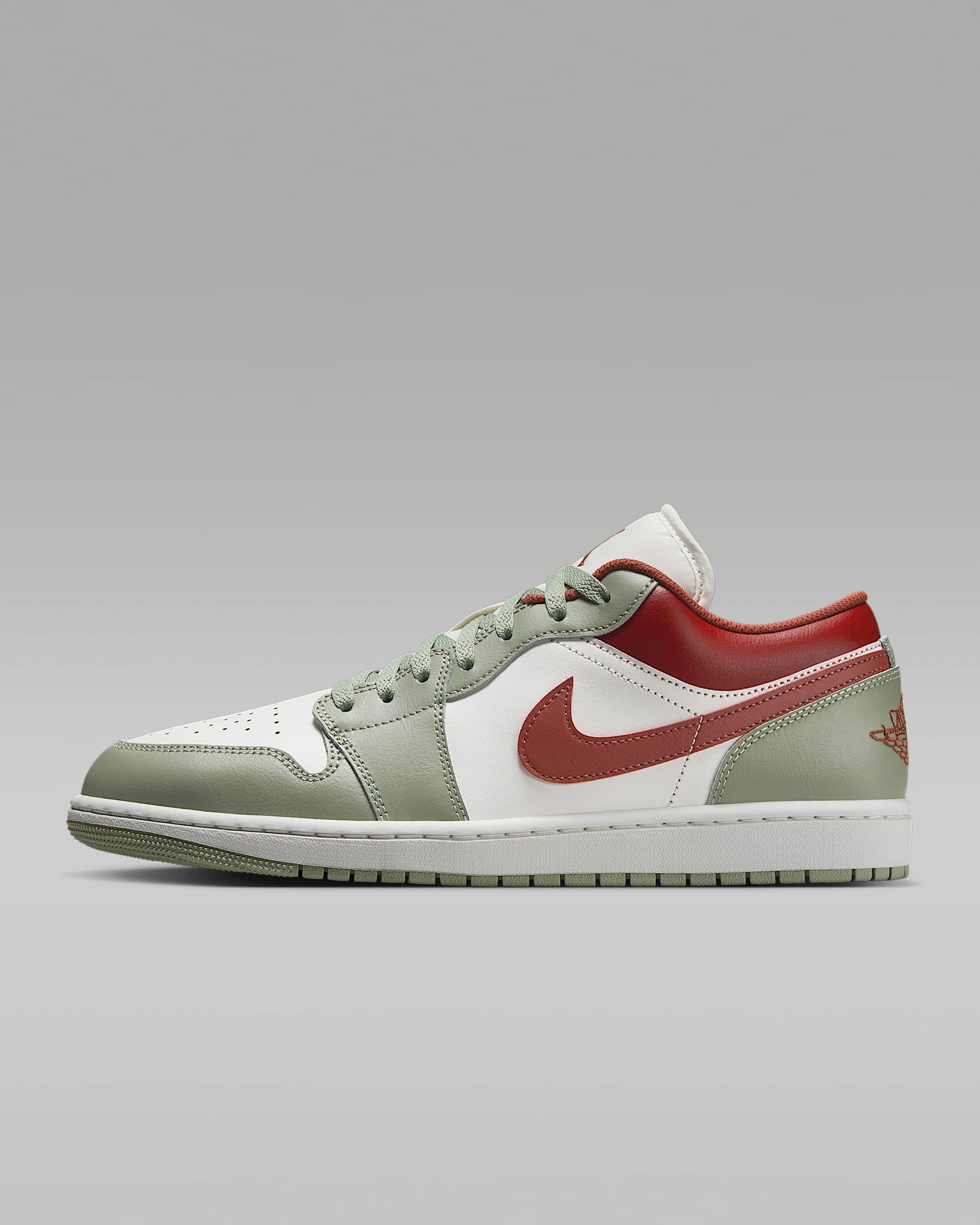 Air Jordan 1 Low 男子运动鞋 - 帆白/白金色/山峰白/地平线绿