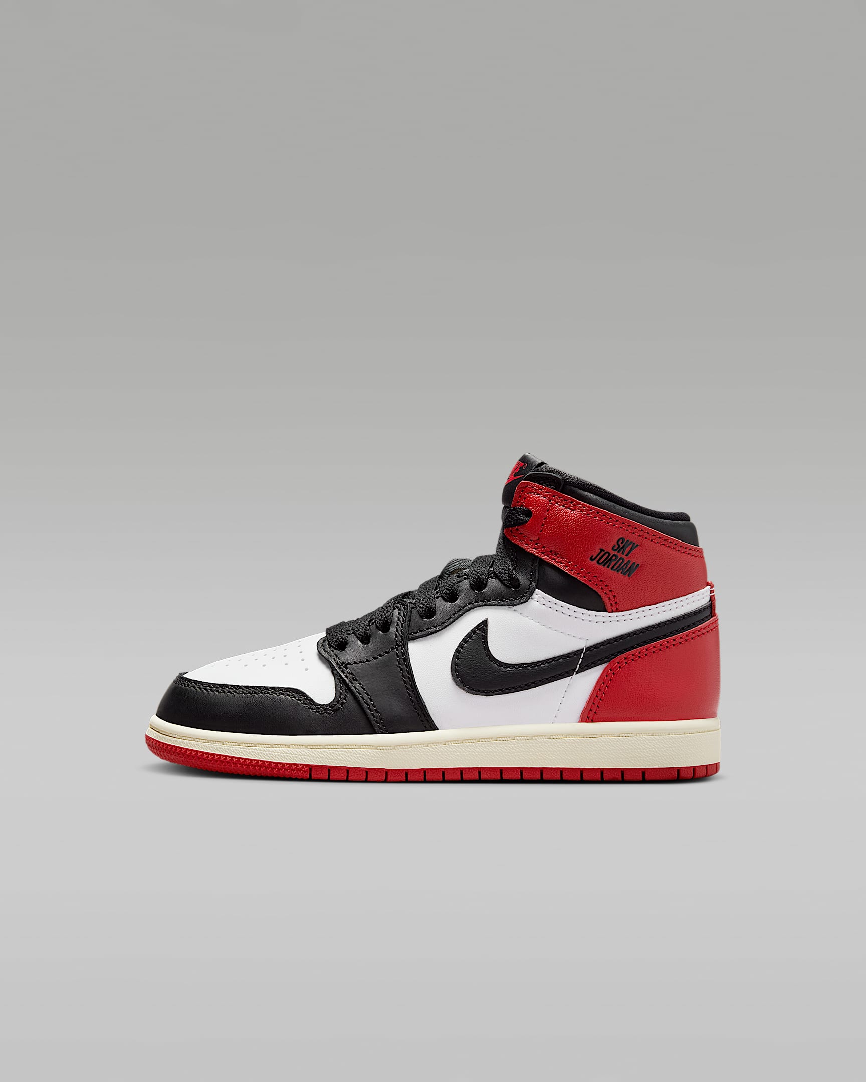 Jordan 1 Retro High OG "Black Toe Reimagined" 复刻幼童运动鞋 - 白色/校园红/帆白/黑