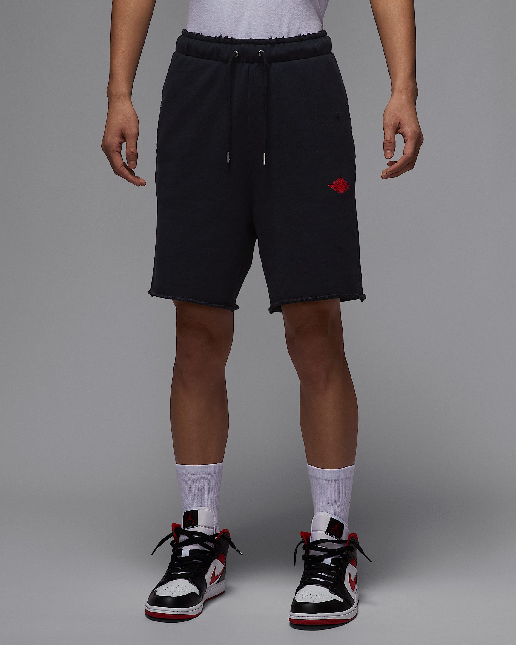 Air Jordan Rare Air 男子法式毛圈短裤 - 黑/椒红