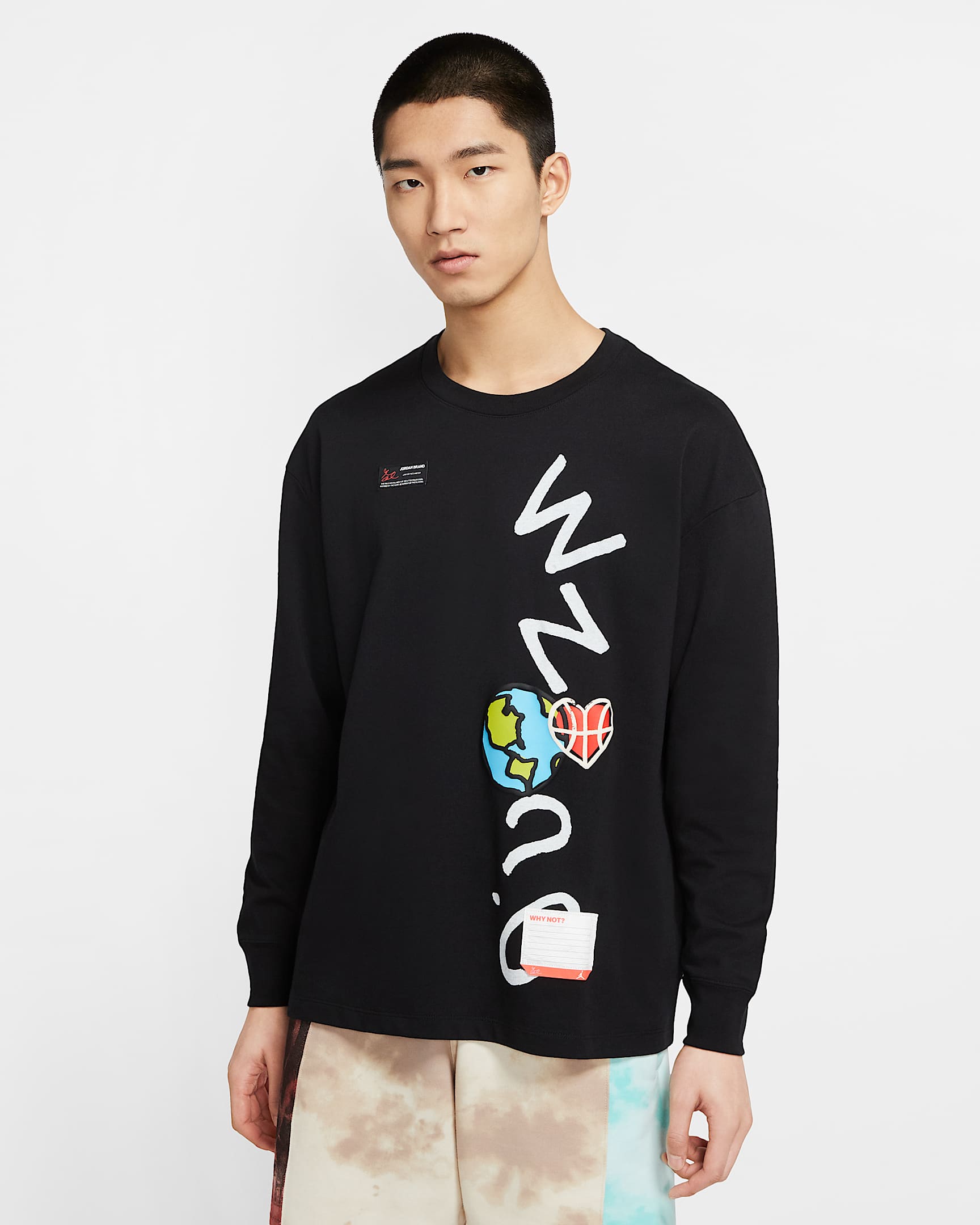 Jordan Why Not 男子长袖T恤 - 黑/帆白