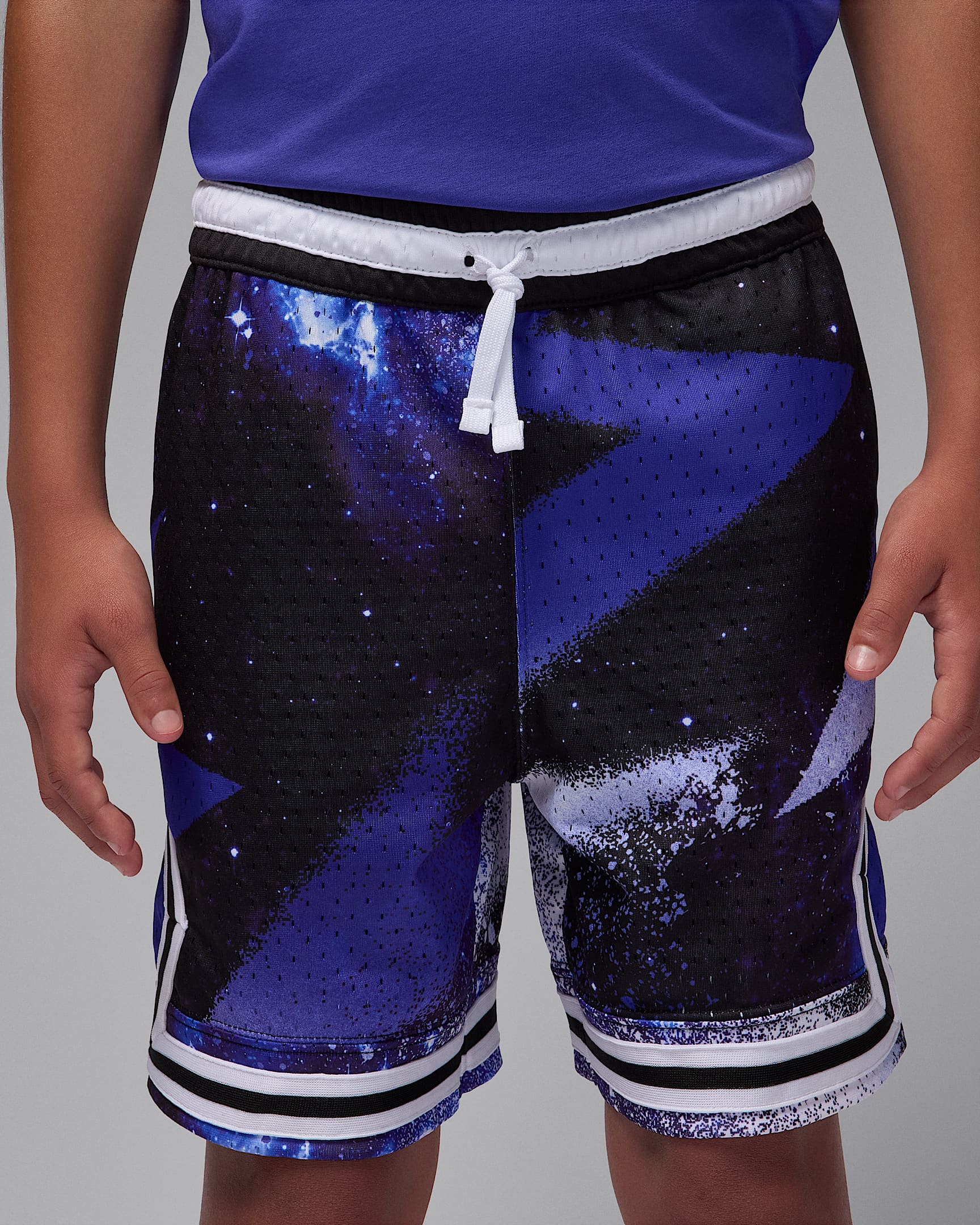 Jordan Dri-FIT MJ Diamond 大童速干印花运动短裤 - 黑/皇家蓝
