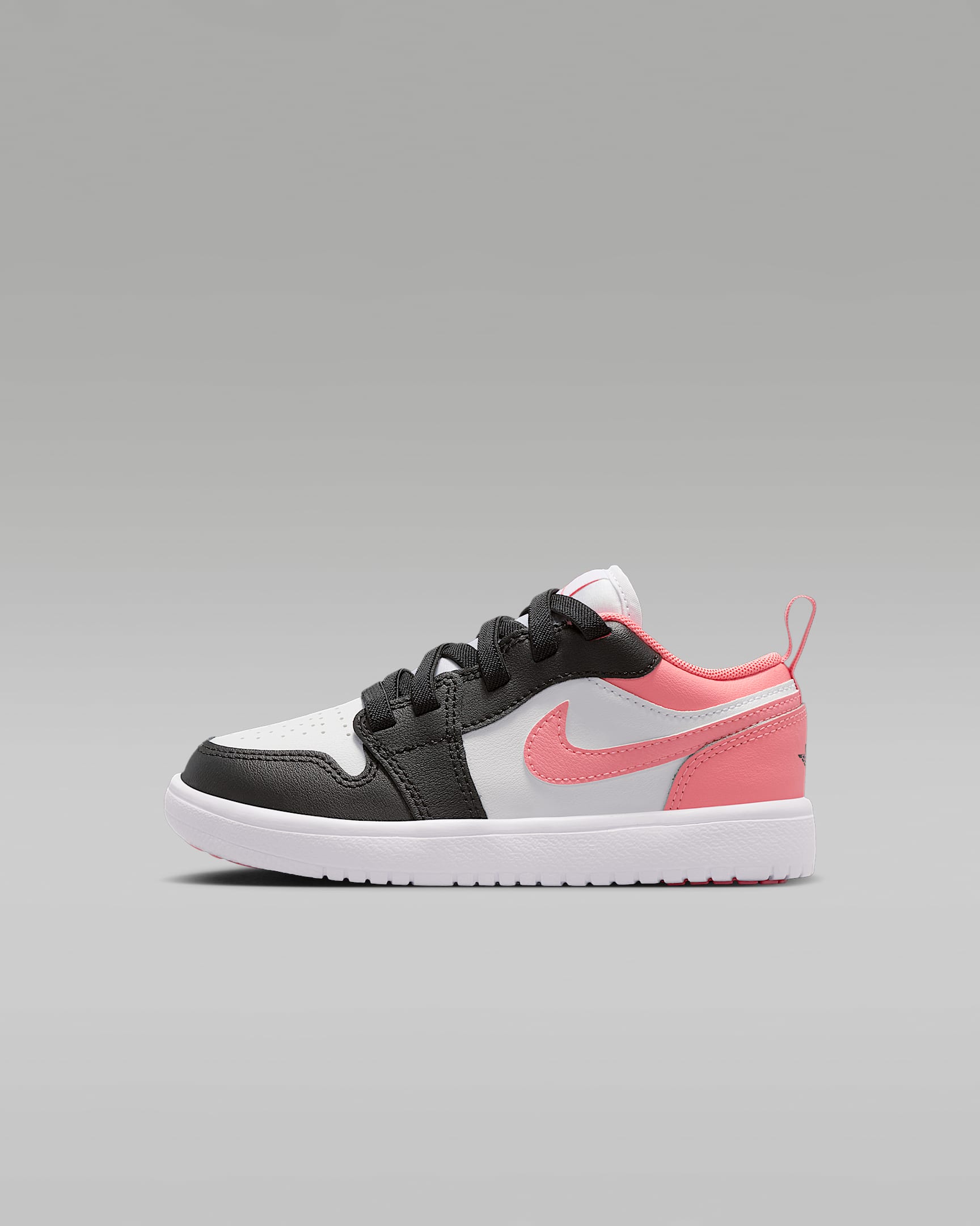 Jordan 1 Low Alt 幼童运动鞋 - 黑/白色/凝视粉