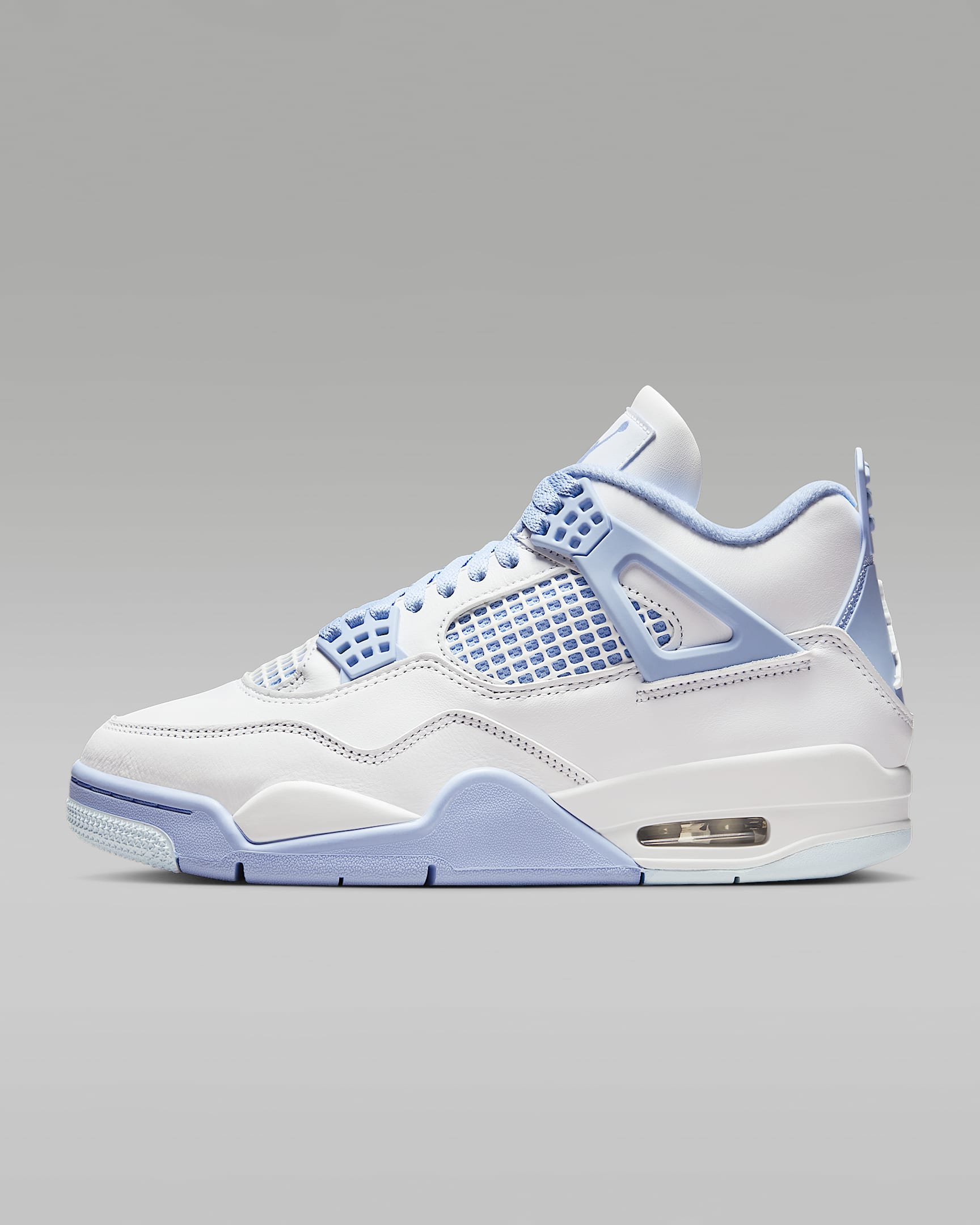 Air Jordan 4 Retro "Aluminum" 复刻女子运动鞋 - 白色/紫蓝/油绿/铝蓝