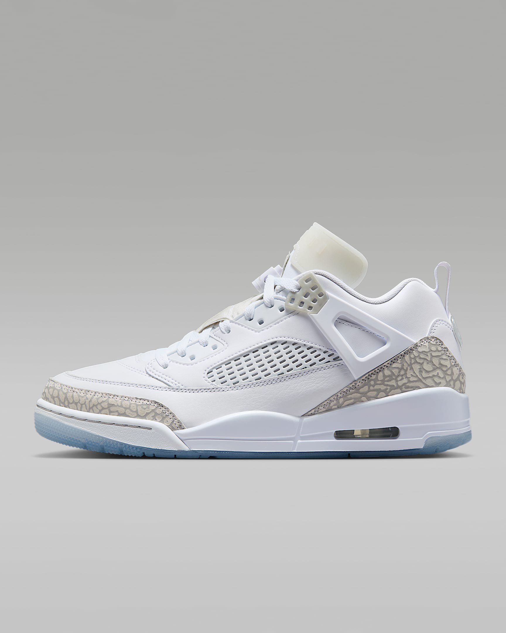 Jordan Spizike Low 男子运动鞋老爹鞋 - 白色/金属银/微蓝/浅灰
