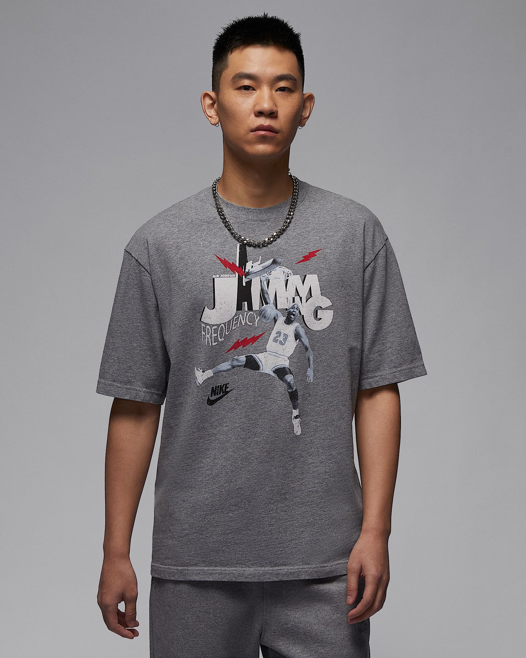 Jordan Brand 男子T恤 - 碳素灰/黑
