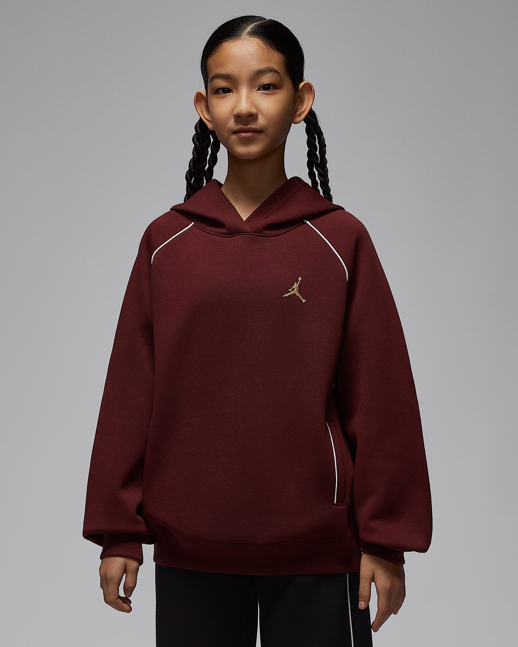 Jordan 新年系列大童针织套头连帽衫 - 暗队红