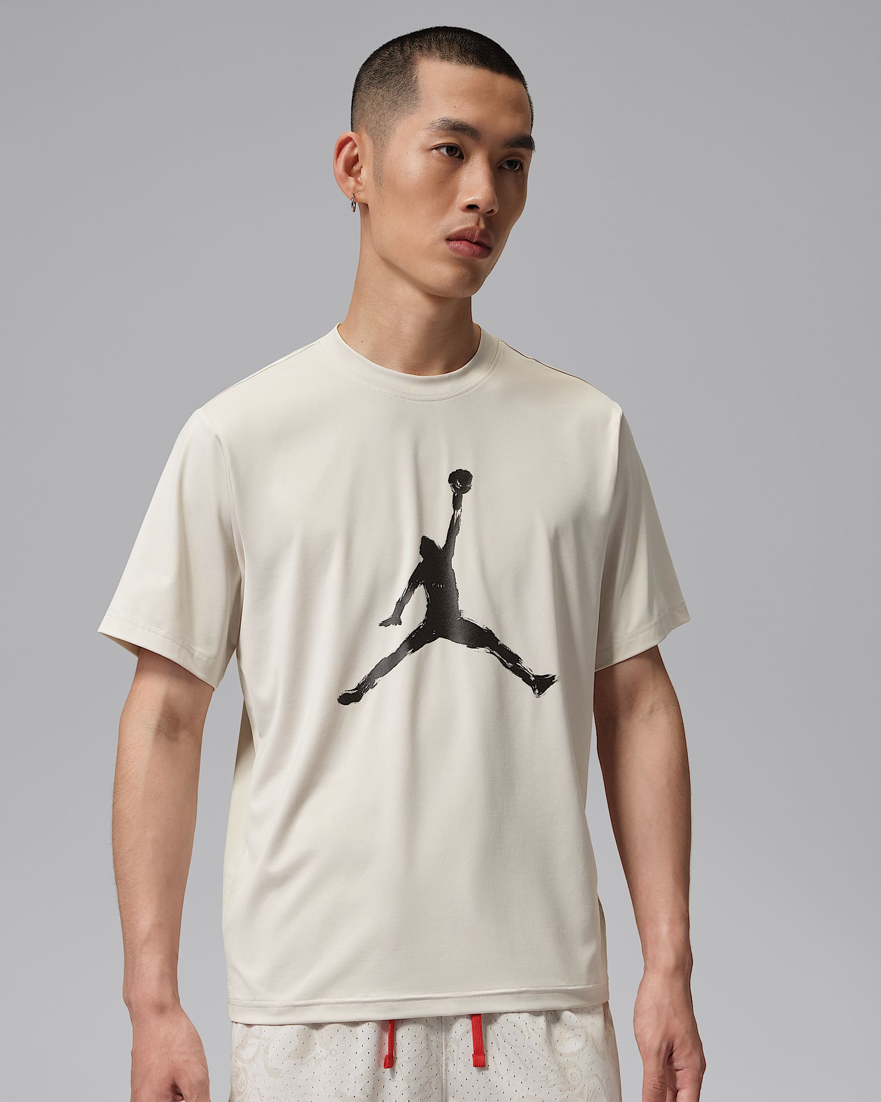 Jordan Sport Dongdan Dri-FIT 下站东单男子速干短袖T恤 - 浅土褐/丝绒棕/帆白/大学红