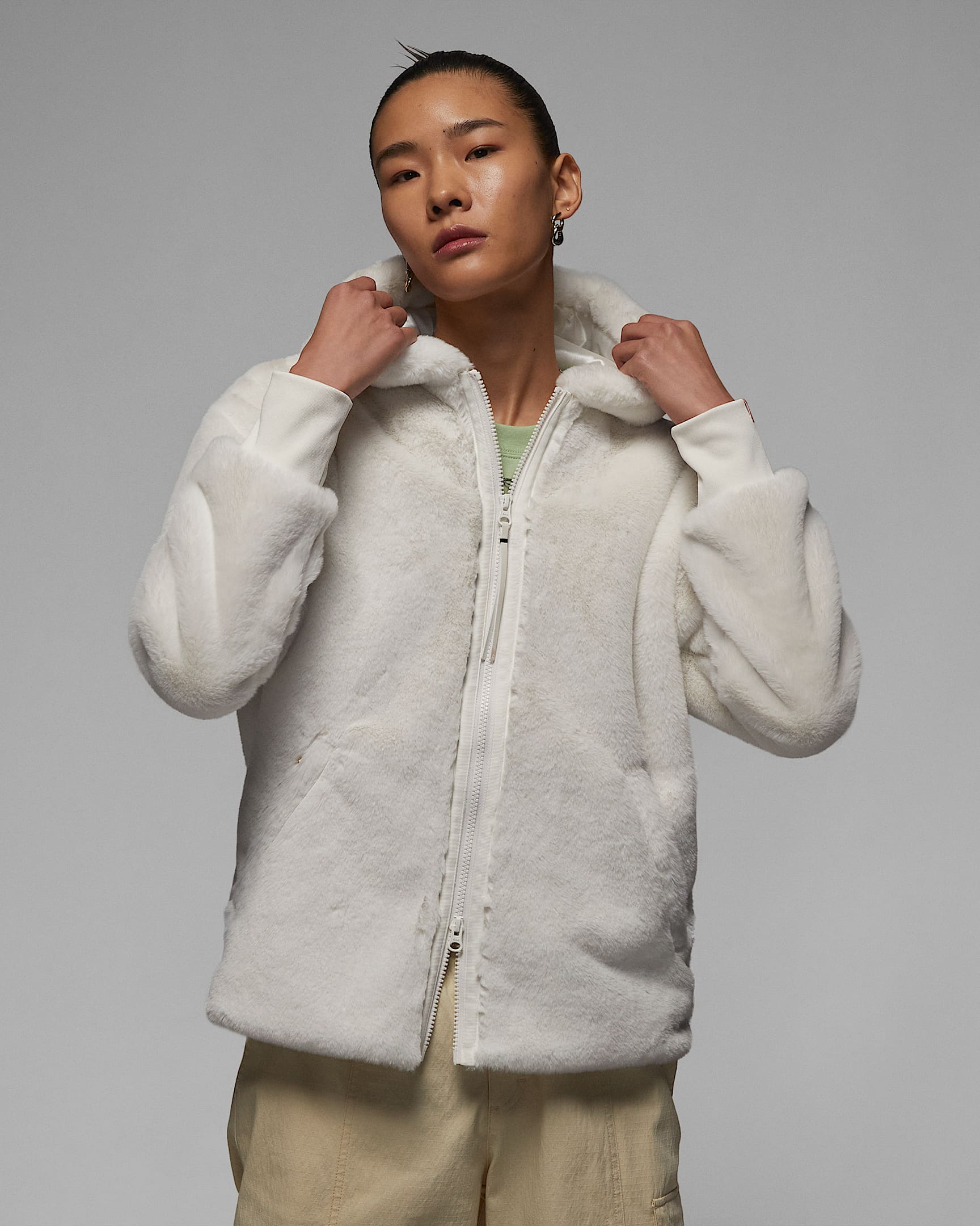 Jordan Flight Chinese New Year 女子人造毛皮夹克 - 象牙白