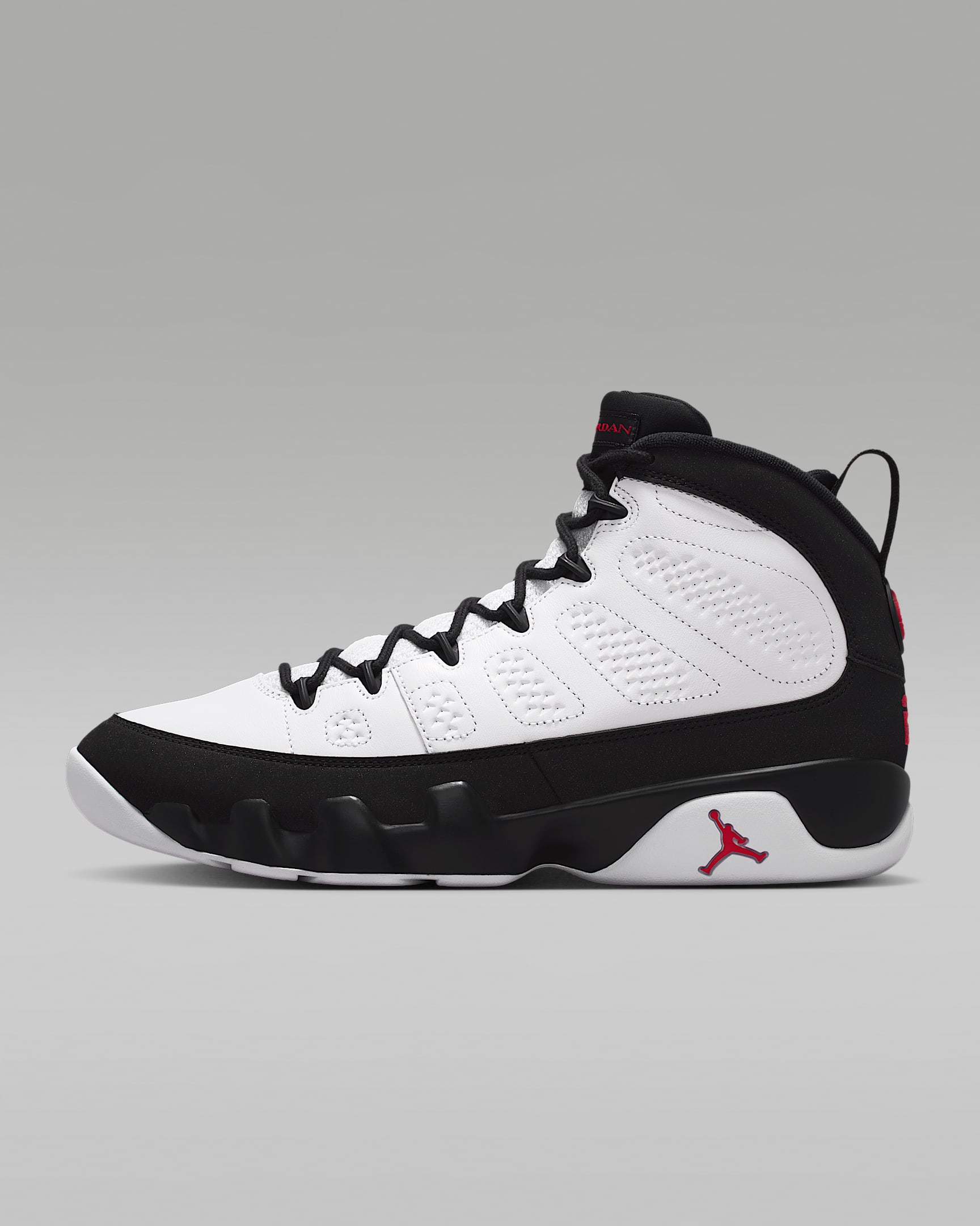 Air Jordan 9 Retro 复刻男子运动鞋 - 白色/黑/正红