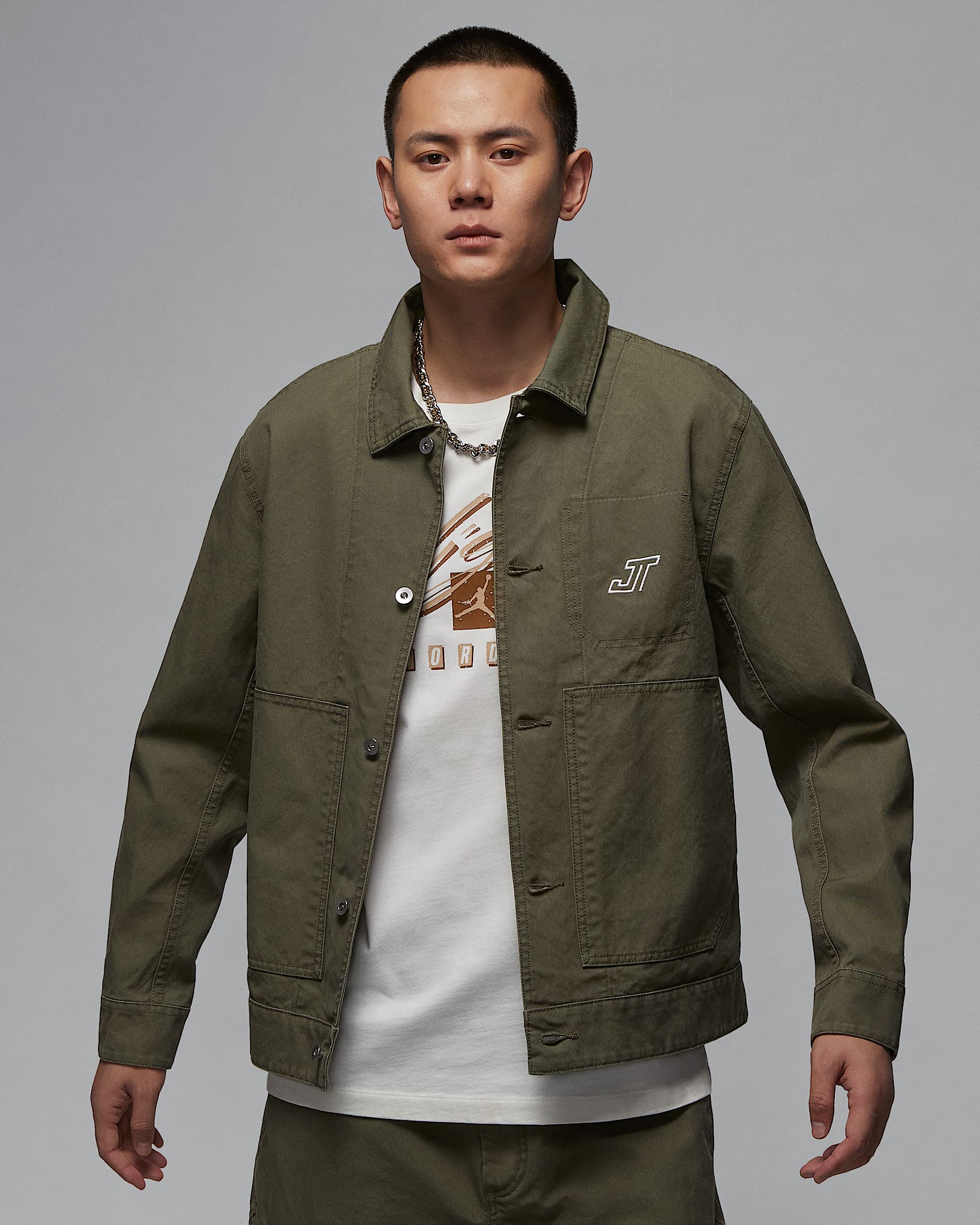 Tatum Chicago 塔图姆男子夹克 - 中橄榄绿/杉木浅蓝灰