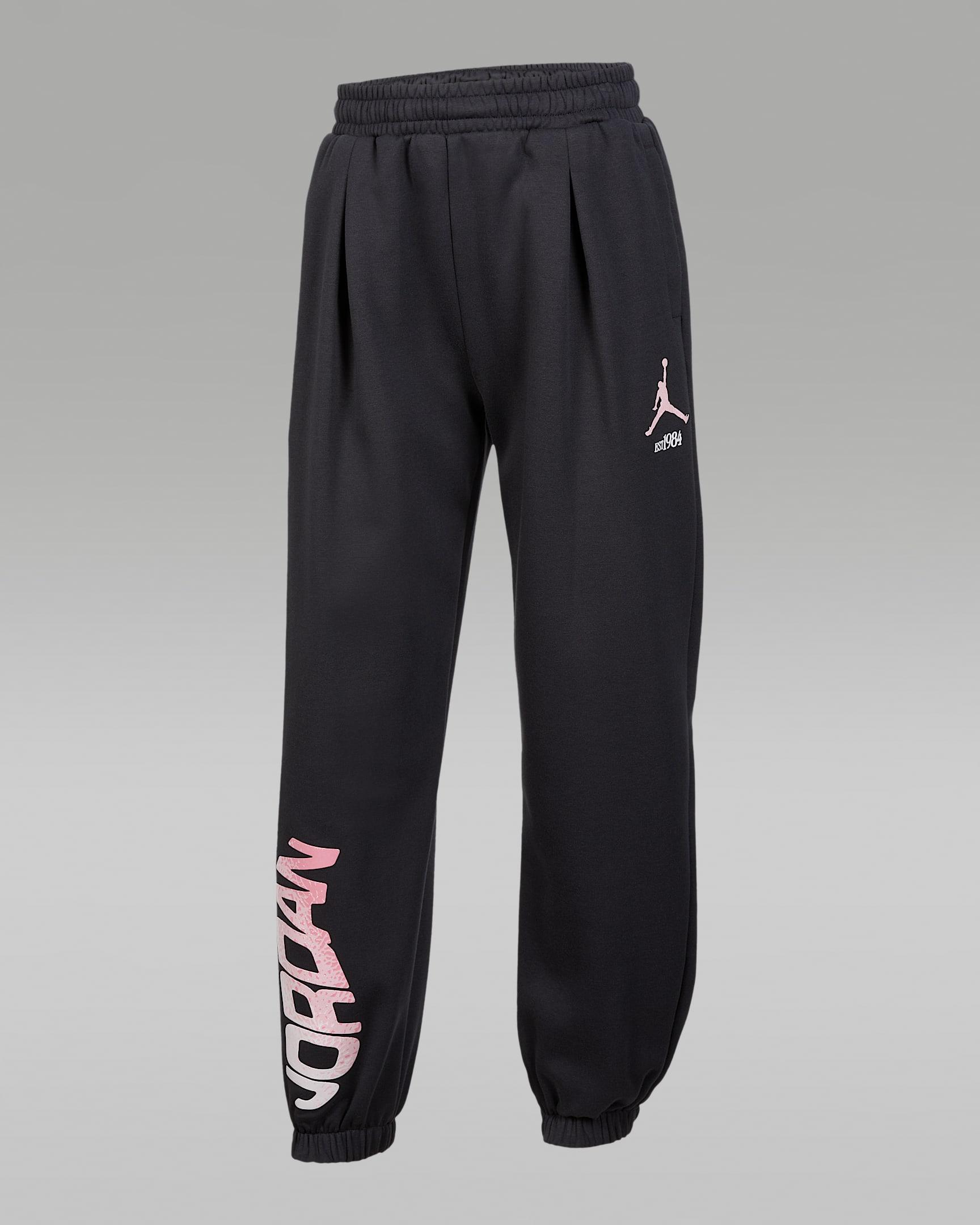 Jordan Jumpman Club 大童褶裥加绒长裤 - 灰黑