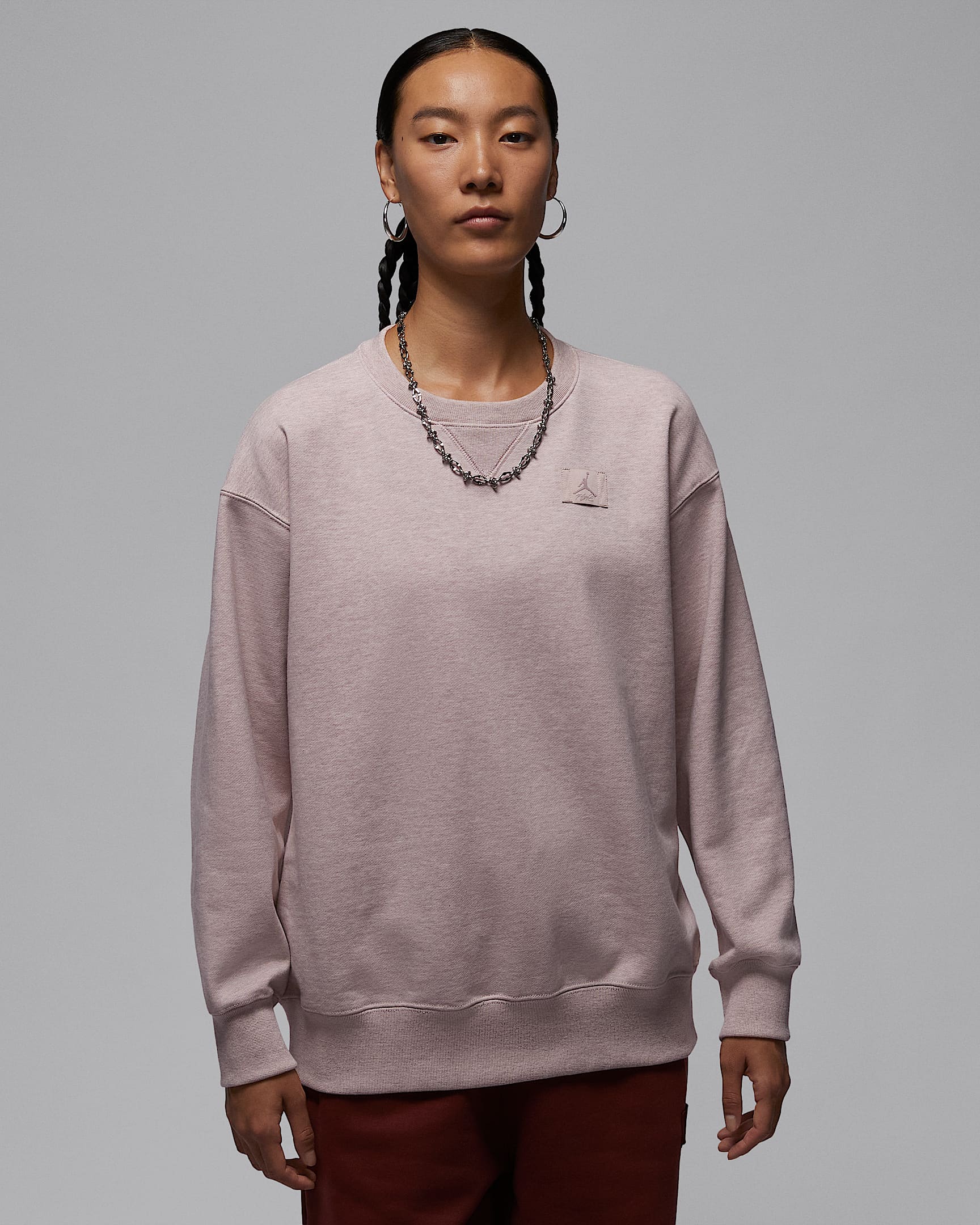 Jordan Flight Fleece 女子圆领运动衫 - 化石石灰/灰褐
