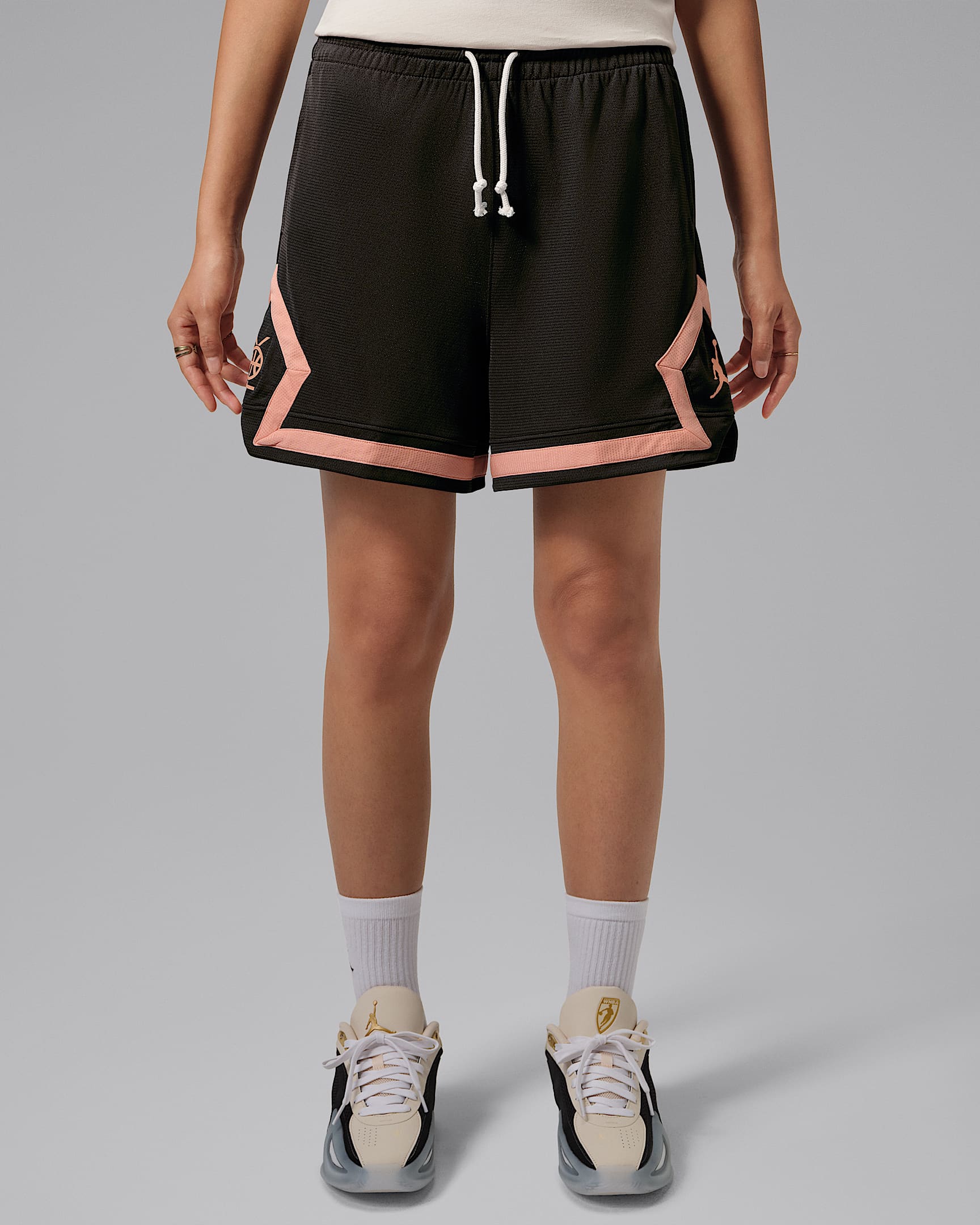 Jordan Sport Dongdan Dri-FIT 下站东单女子速干篮球短裤 - 丝绒棕/帆白/石英粉